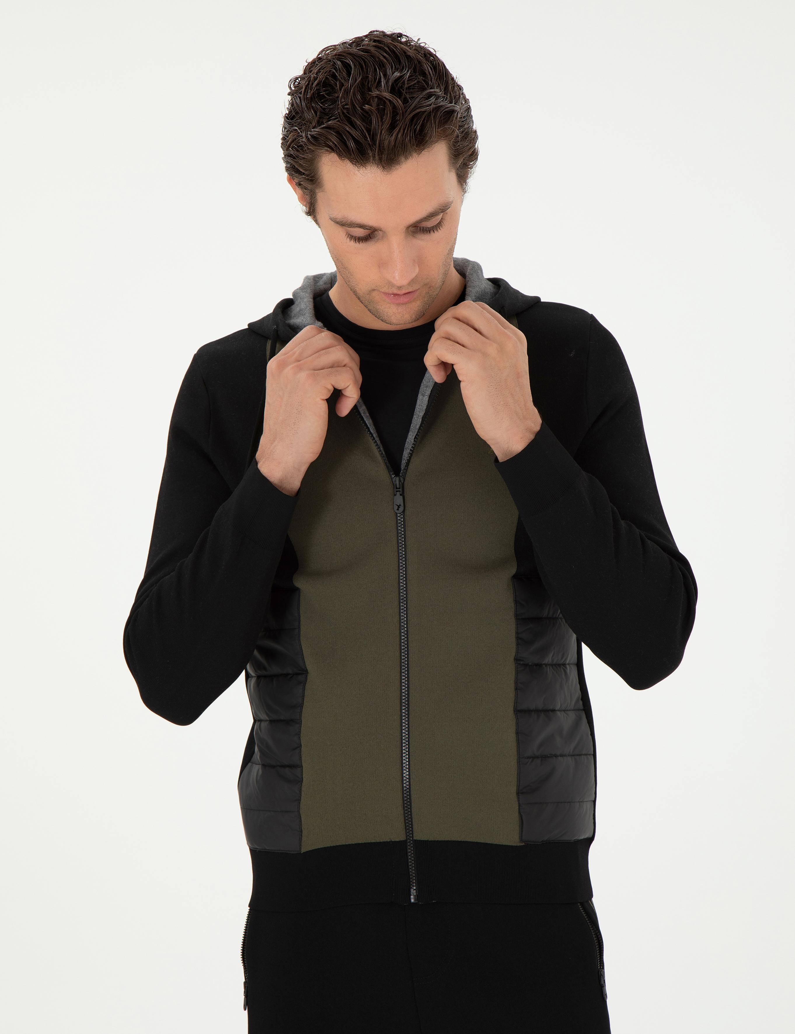 Siyah Regular Fit Triko Hırka - 50292502013