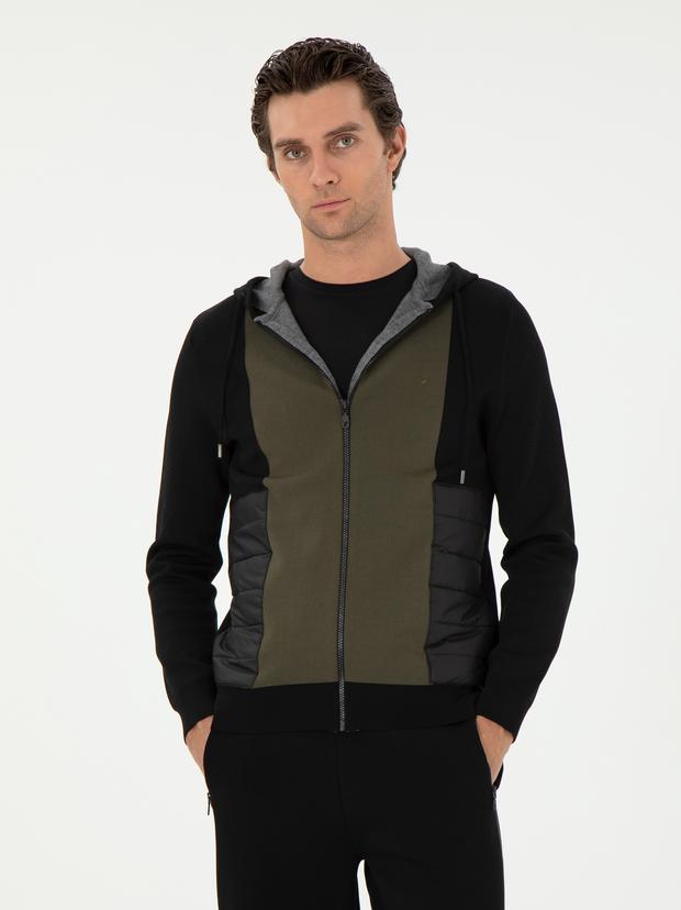 Siyah Regular Fit Triko Hırka