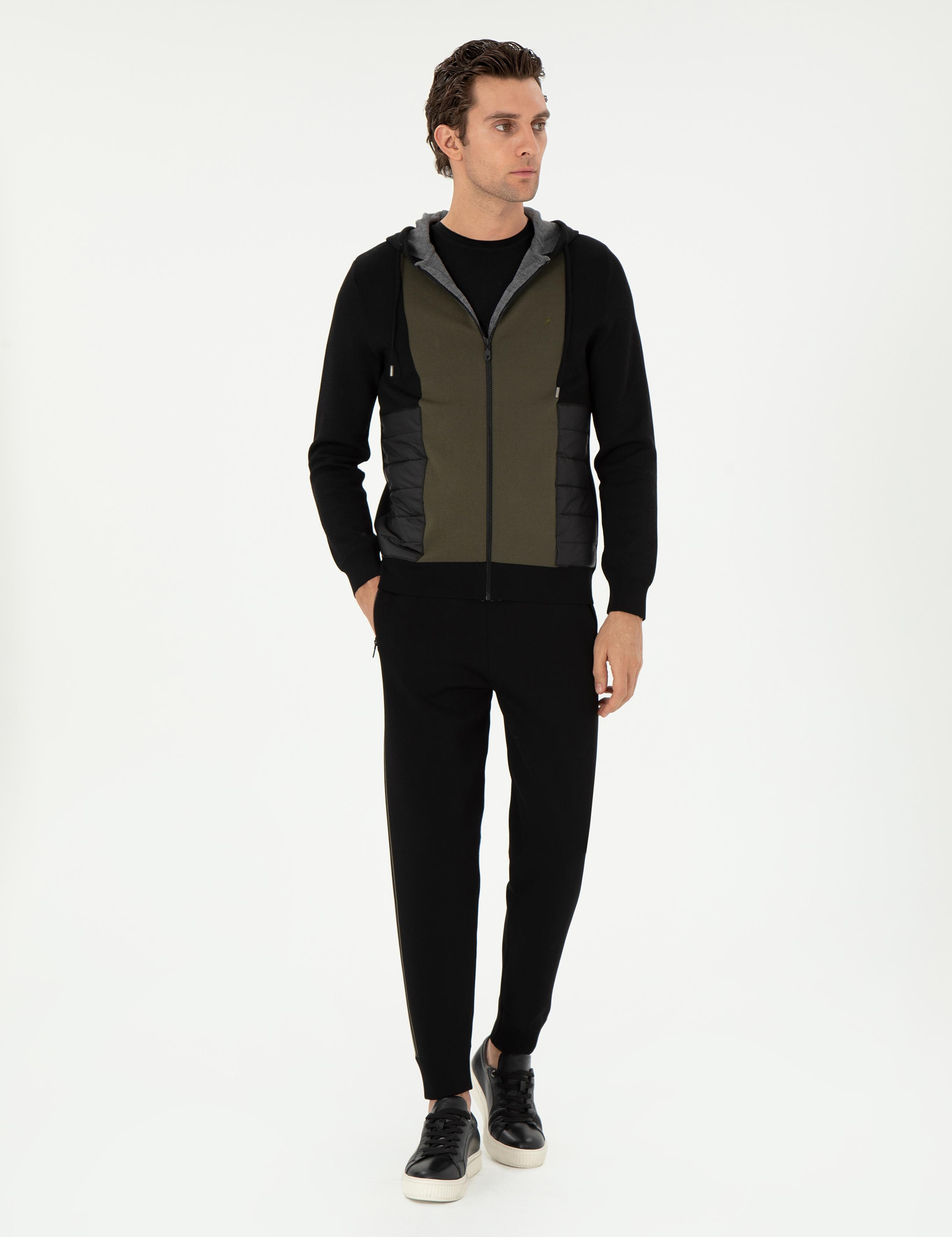 Siyah Regular Fit Triko Hırka - 50292502013