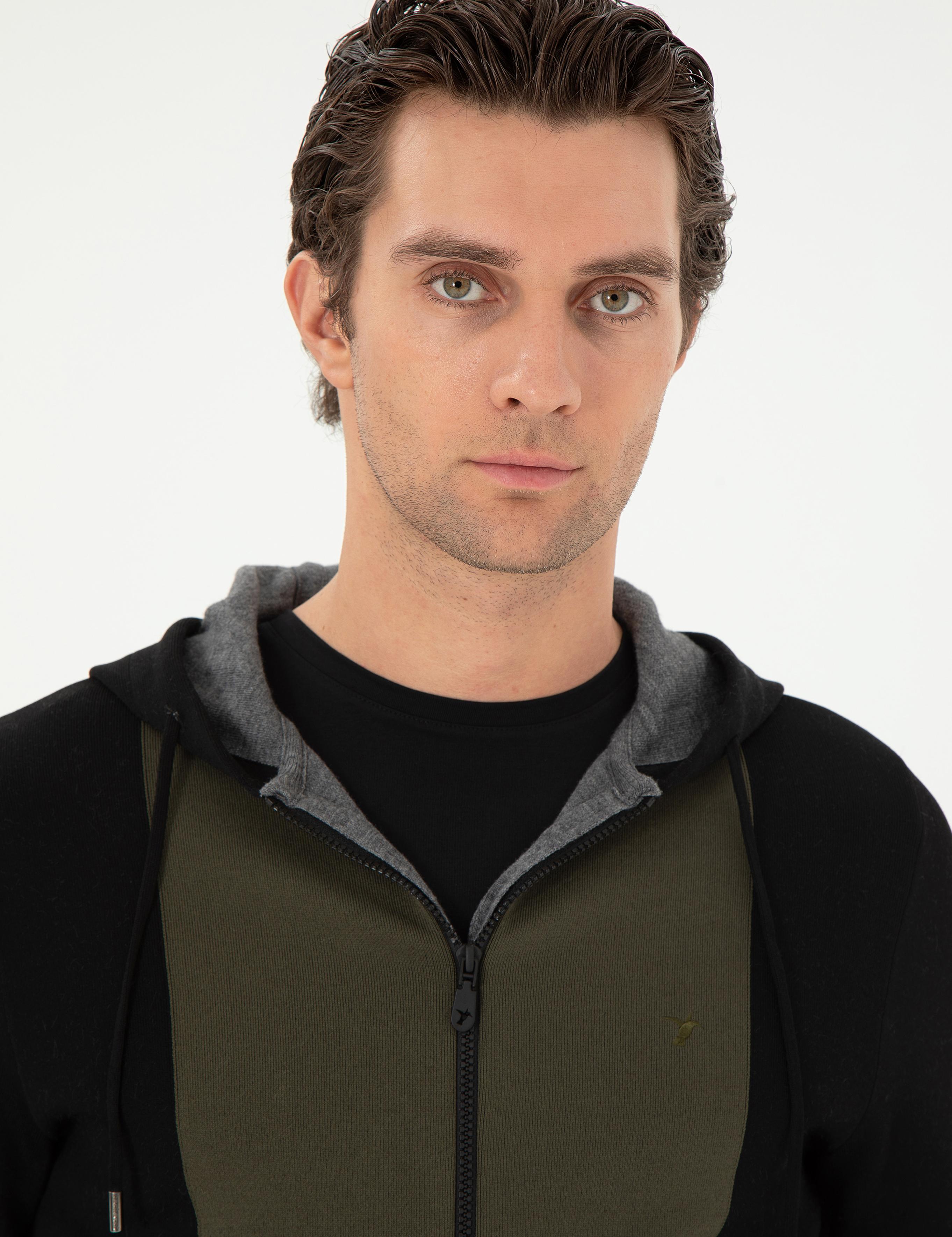 Siyah Regular Fit Triko Hırka - 50292502013