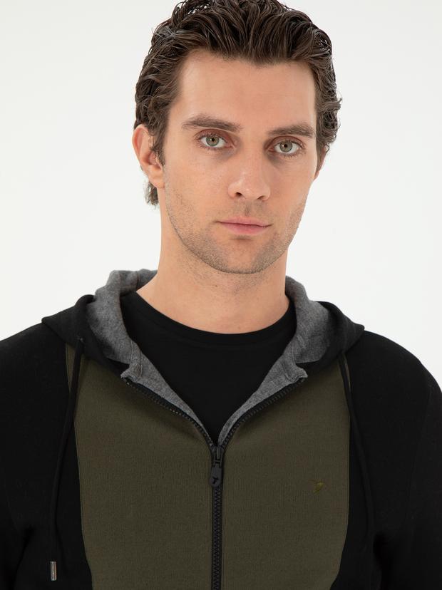 Siyah Regular Fit Triko Hırka