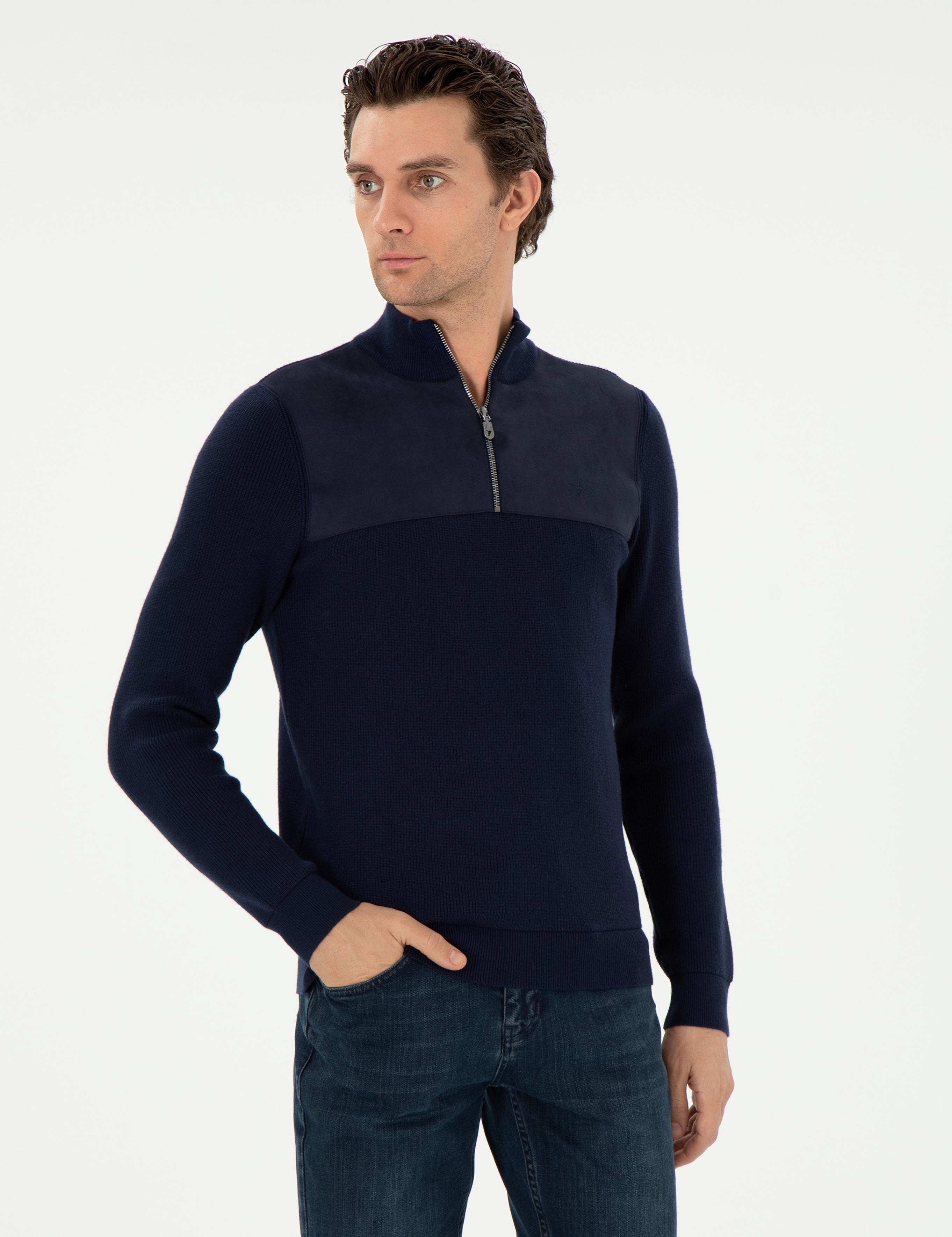 Lacivert Slim Fit Kazak - 50292483013
