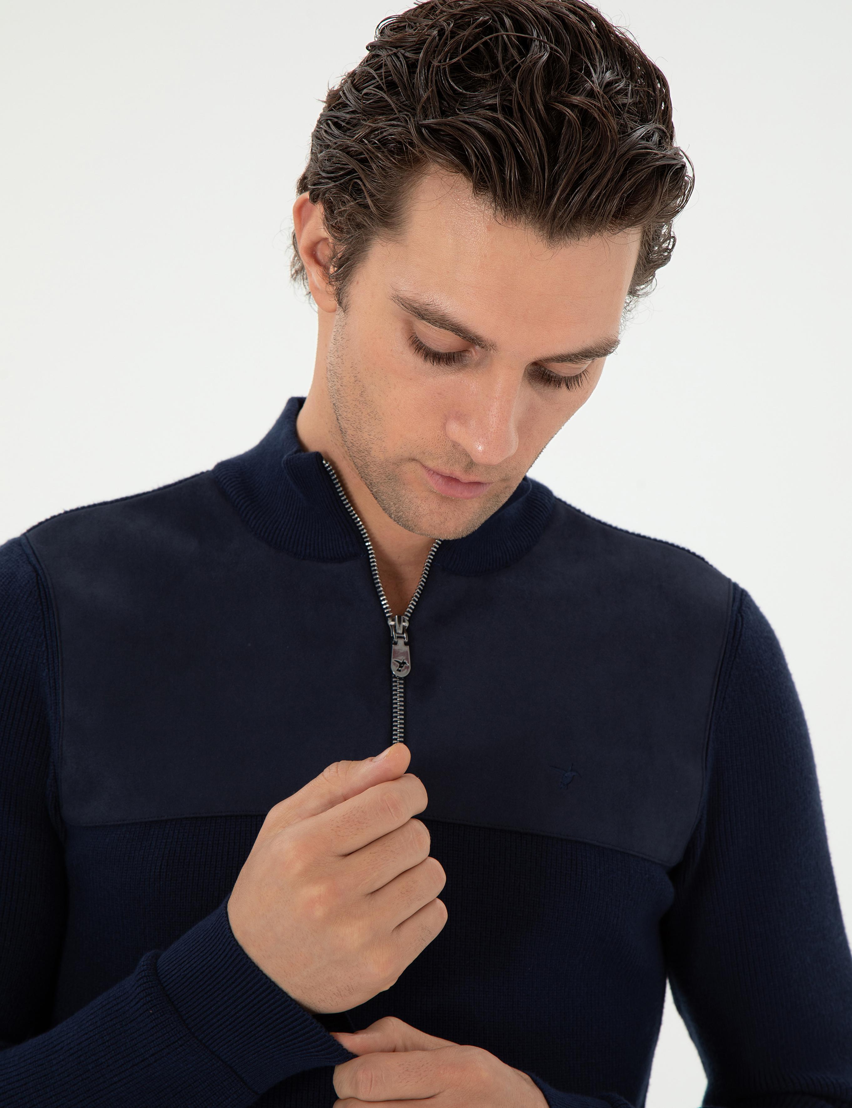 Lacivert Slim Fit Kazak - 50292483013