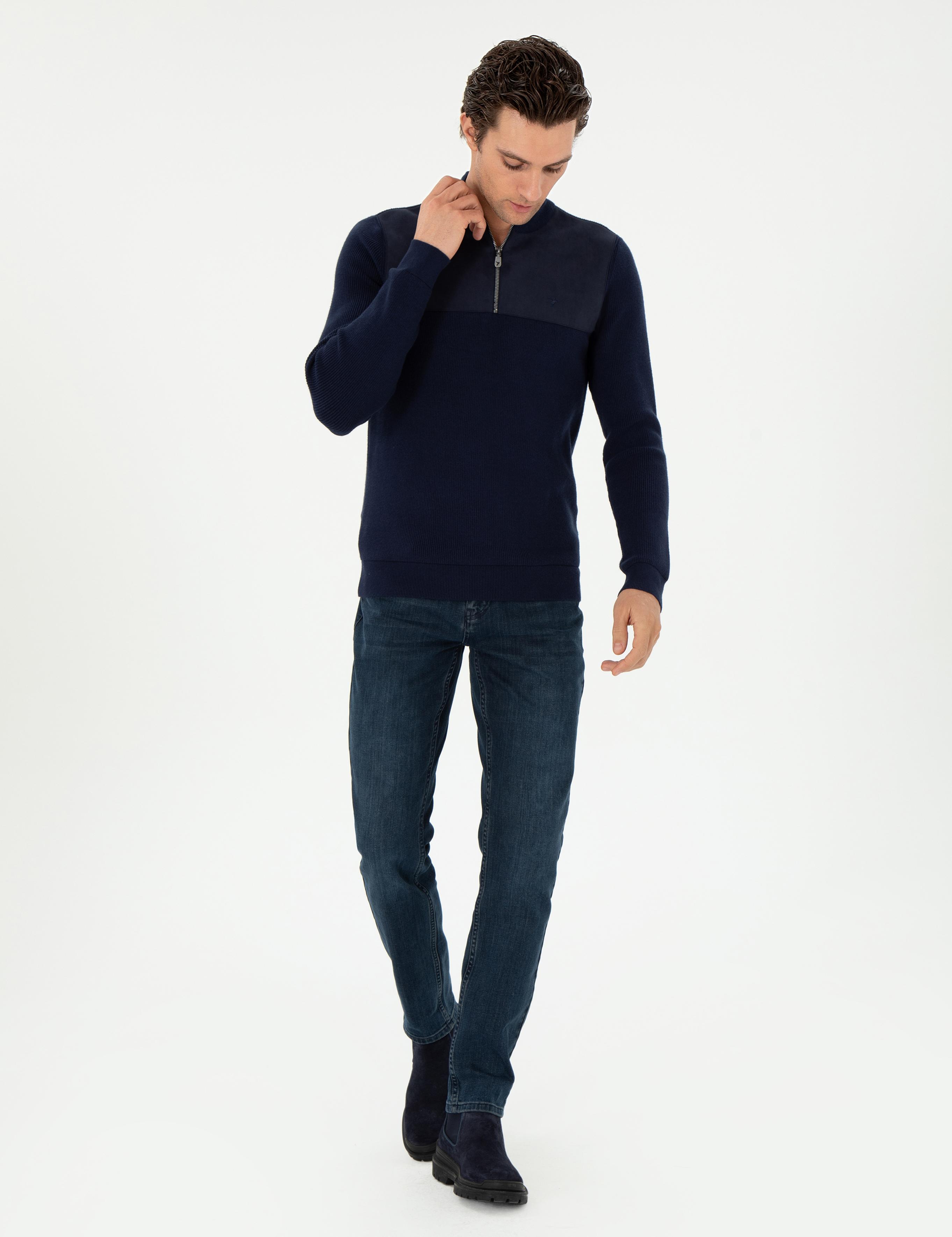 Lacivert Slim Fit Kazak - 50292483013