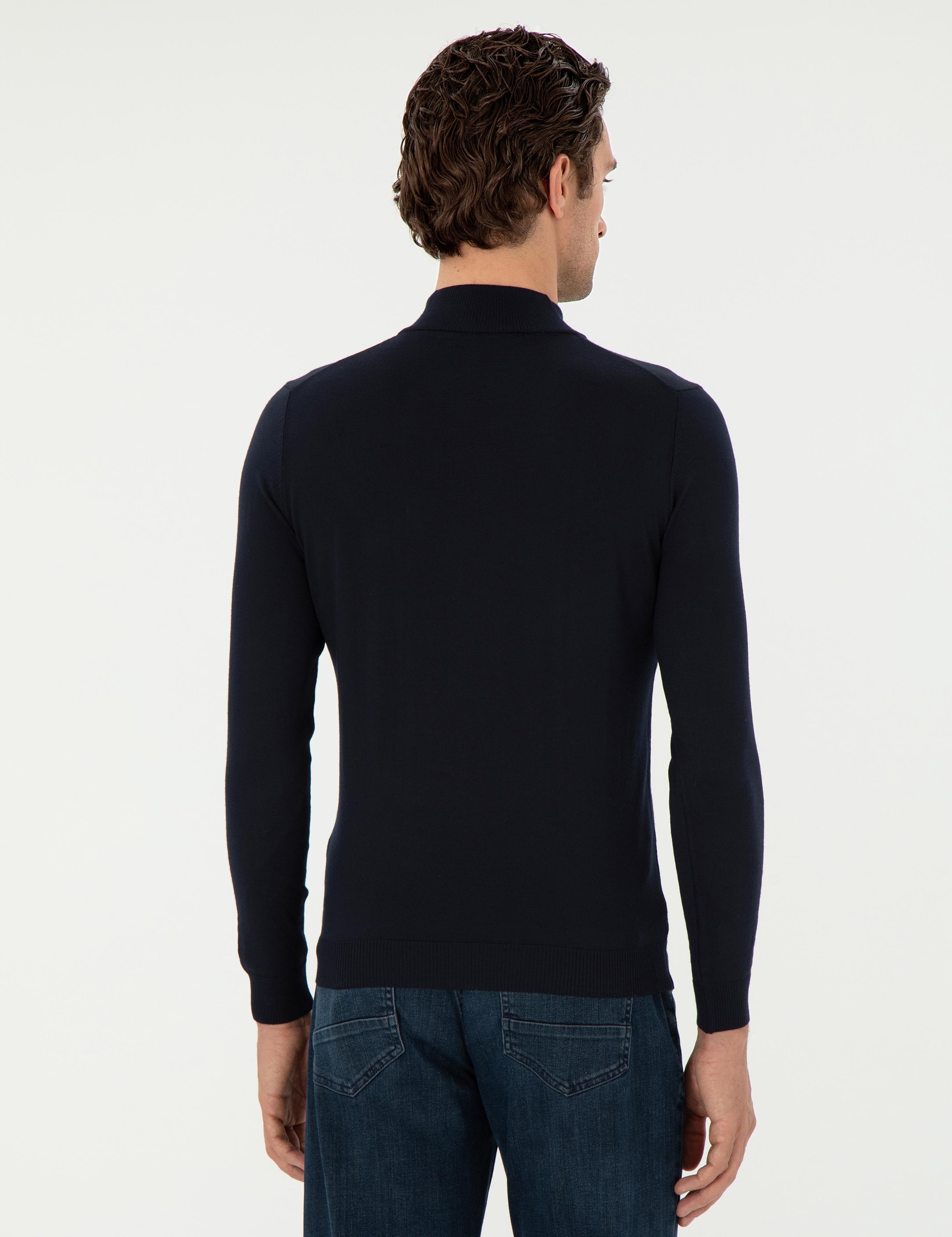 Lacivert Regular Fit Basic Kazak - 50296487005