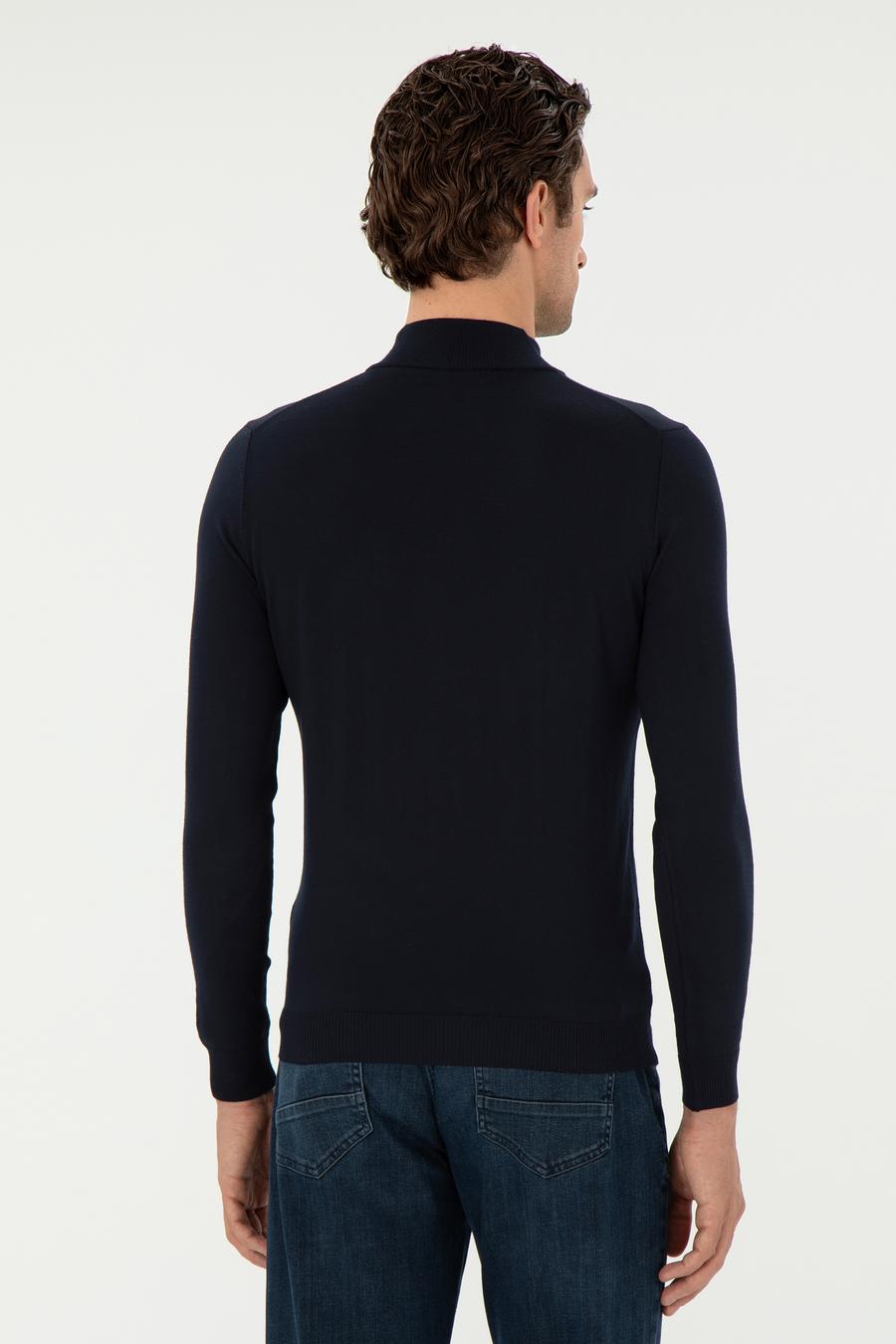 Lacivert Regular Fit Basic Kazak - 50296487005