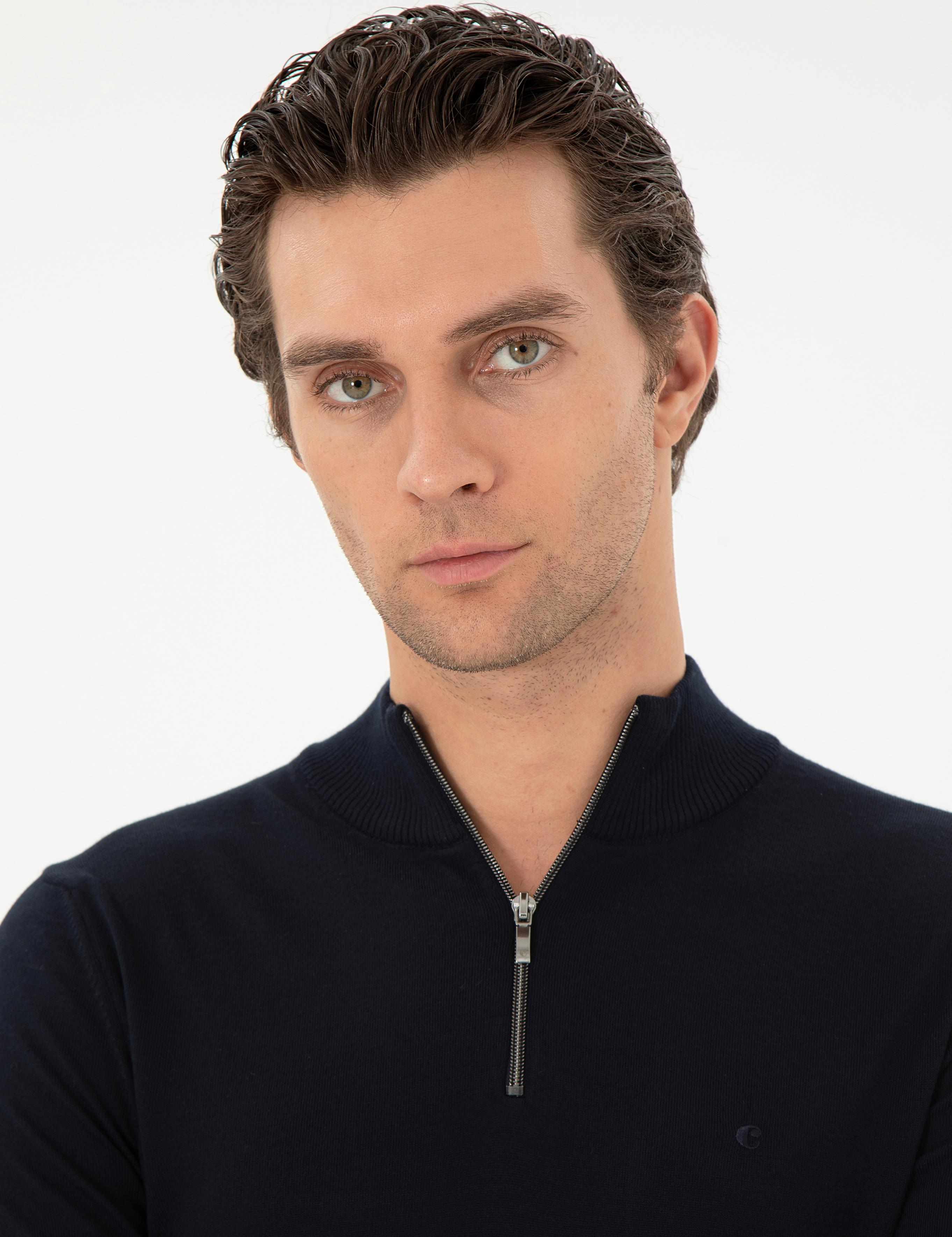 Lacivert Regular Fit Basic Kazak - 50296487005