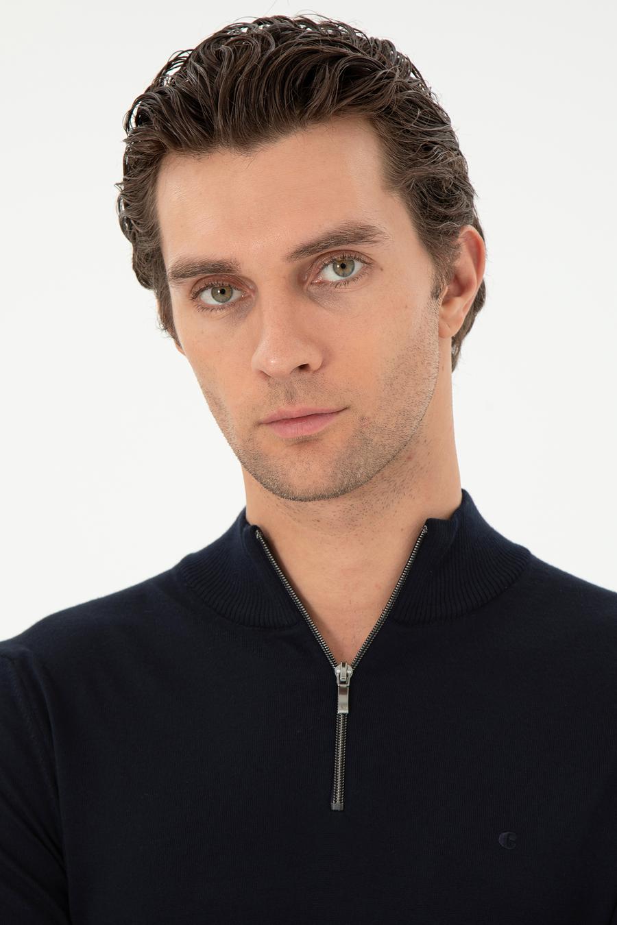 Lacivert Regular Fit Basic Kazak - 50296487005