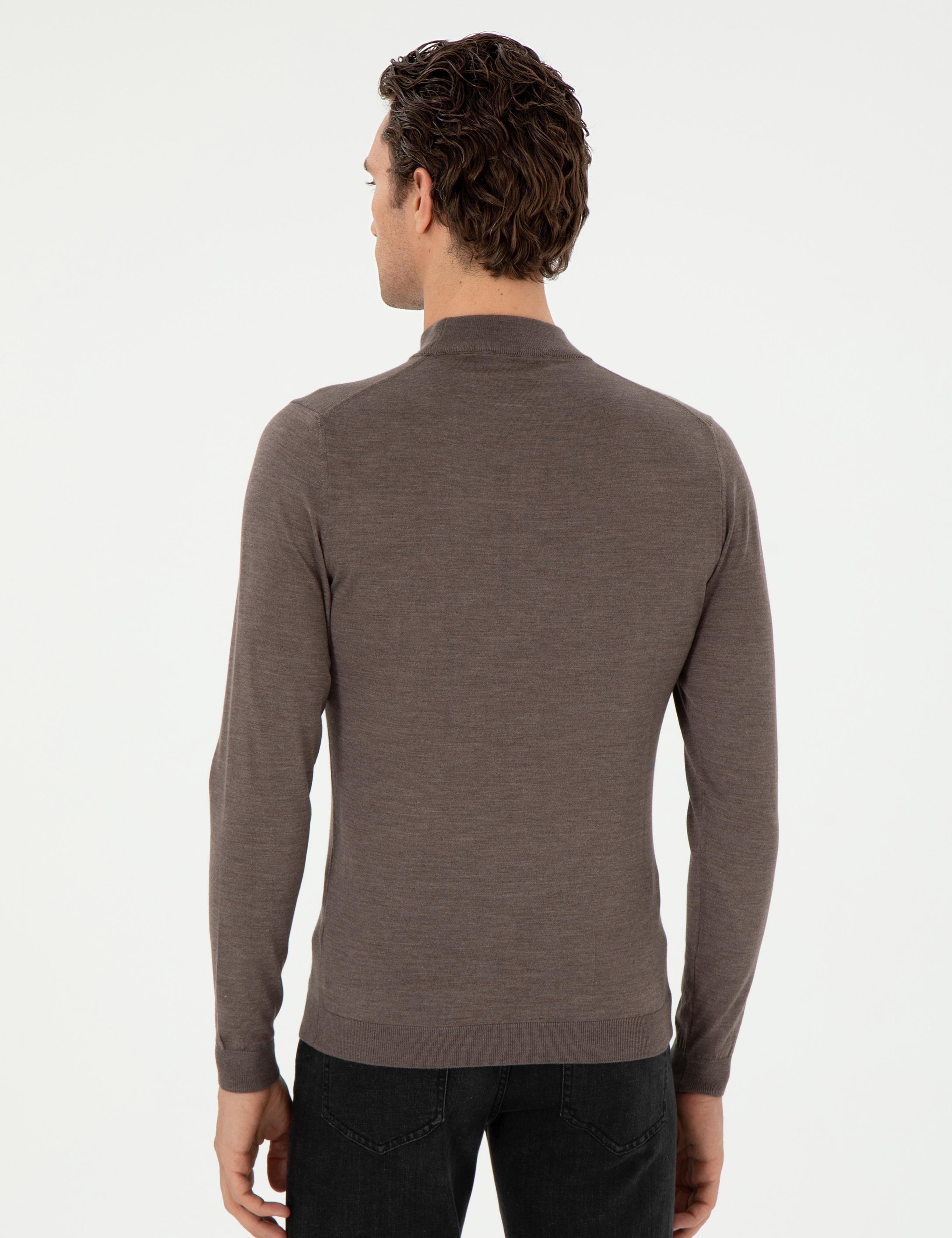 Vizon Slim Fit Kaşmir İpek Karışımlı Çeyrek Balıkçı Yaka Triko Kazak - 50296503033