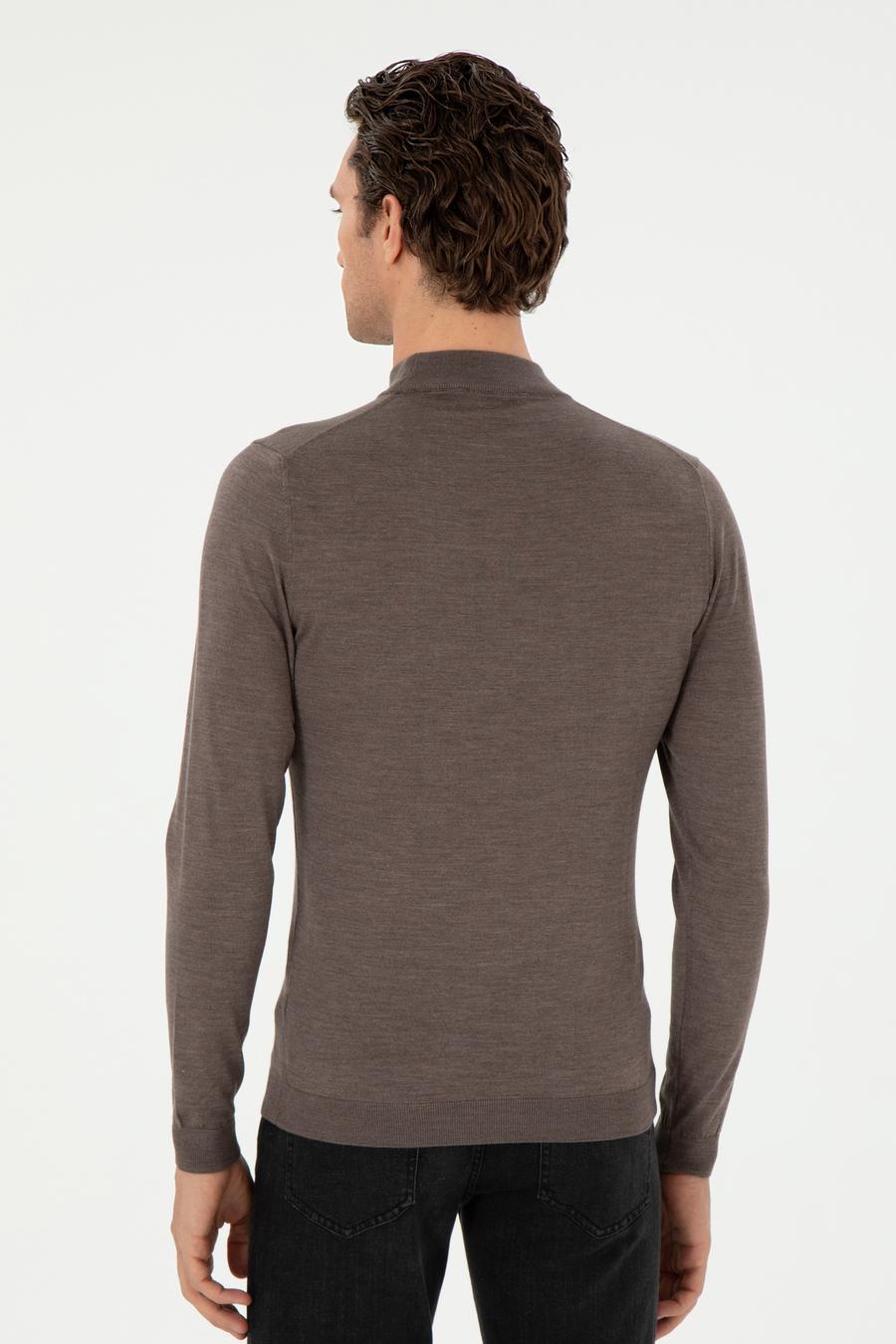 Vizon Slim Fit Kaşmir İpek Karışımlı Çeyrek Balıkçı Yaka Triko Kazak - 50296503033