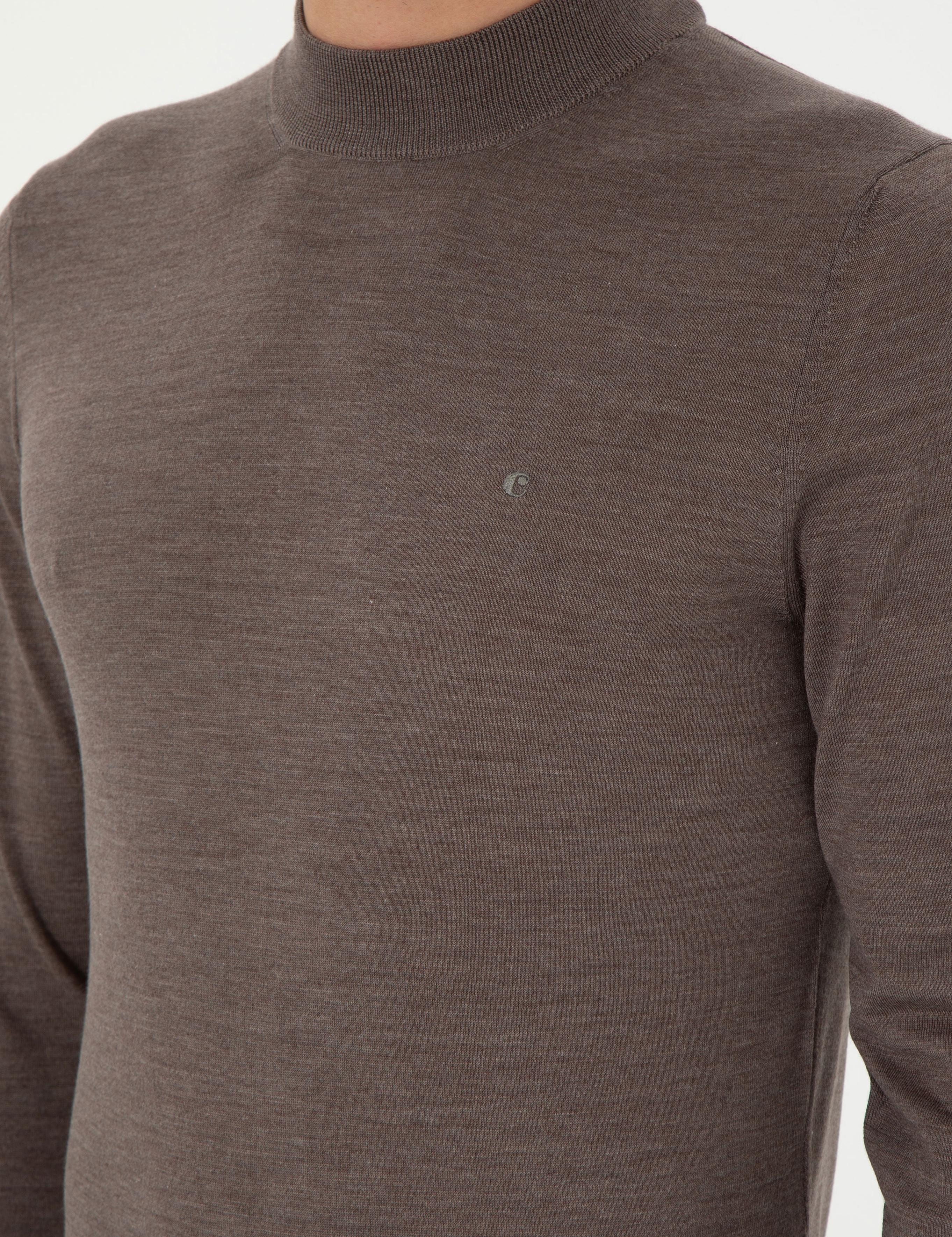 Vizon Slim Fit Kaşmir İpek Karışımlı Çeyrek Balıkçı Yaka Triko Kazak - 50296503033