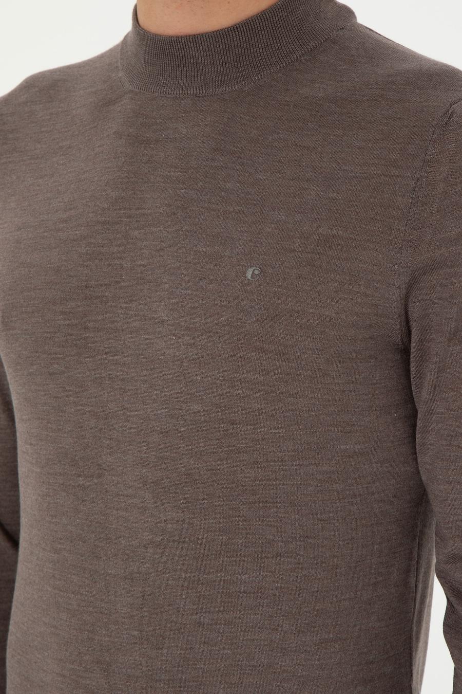 Vizon Slim Fit Kaşmir İpek Karışımlı Çeyrek Balıkçı Yaka Triko Kazak - 50296503033