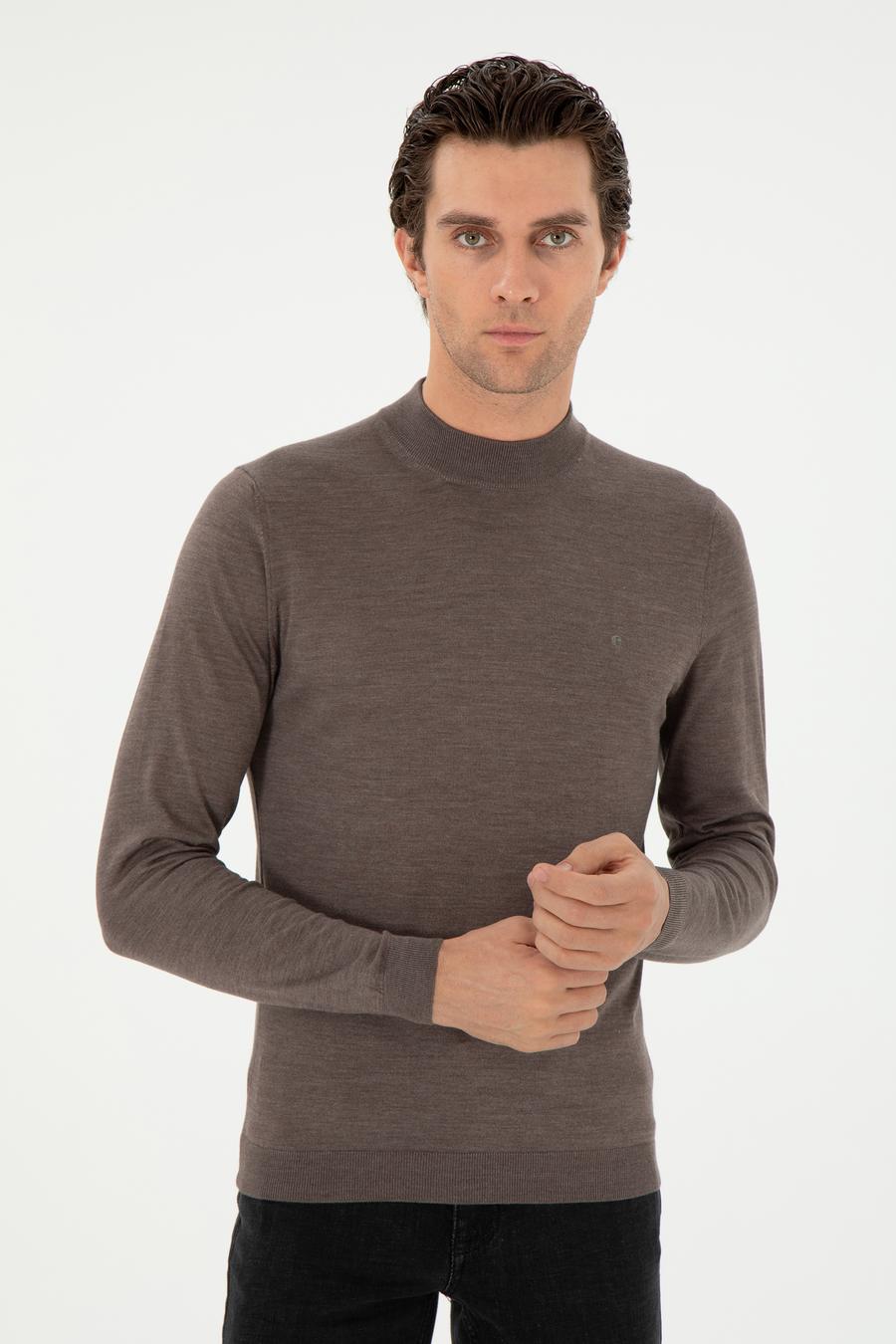 Vizon Slim Fit Kaşmir İpek Karışımlı Çeyrek Balıkçı Yaka Triko Kazak - 50296503033