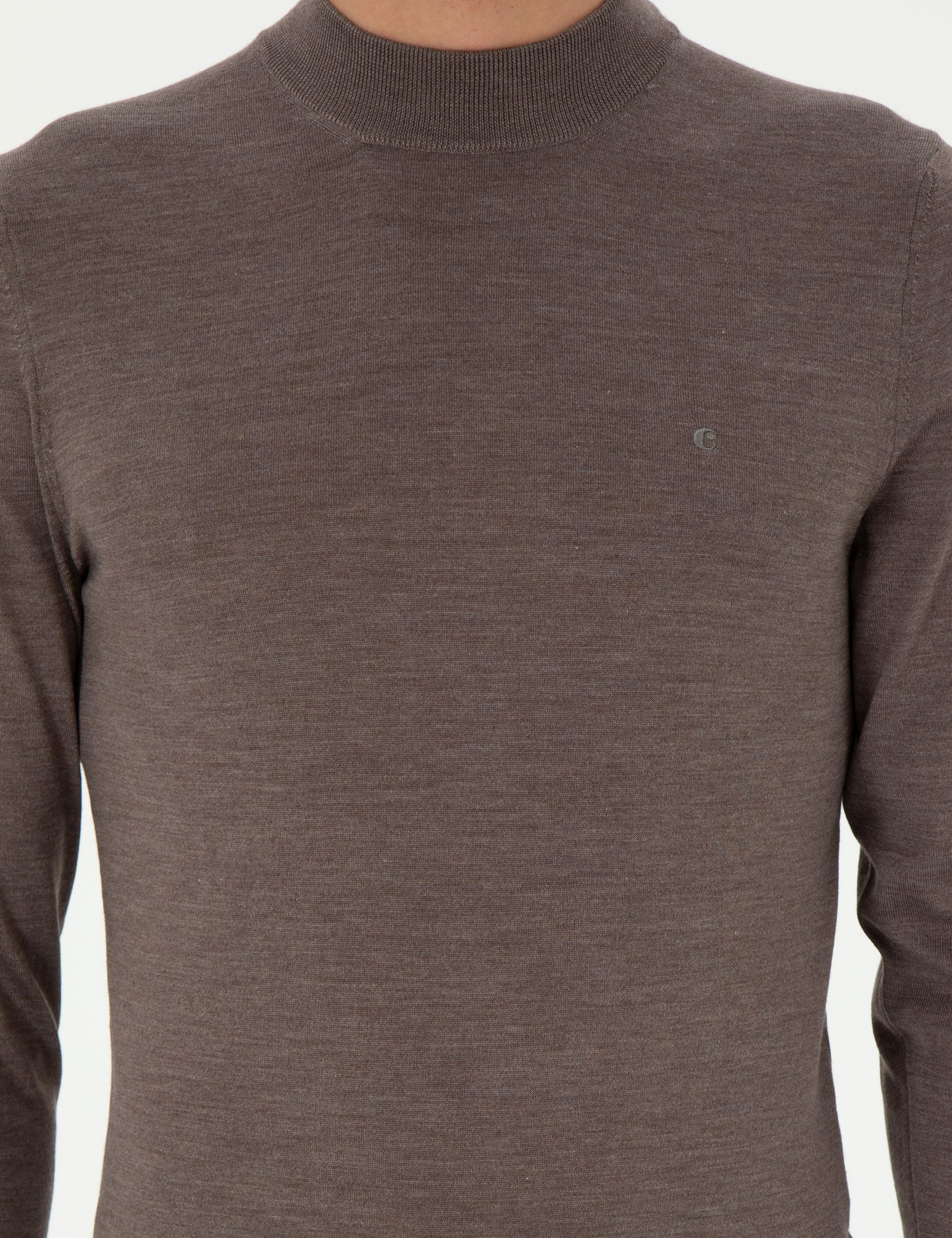 Vizon Slim Fit Kaşmir İpek Karışımlı Çeyrek Balıkçı Yaka Triko Kazak - 50296503033