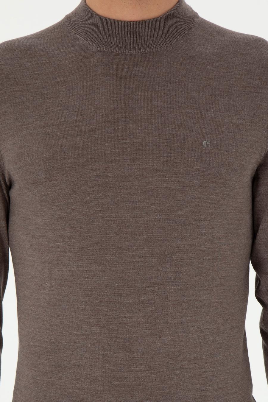 Vizon Slim Fit Kaşmir İpek Karışımlı Çeyrek Balıkçı Yaka Triko Kazak - 50296503033