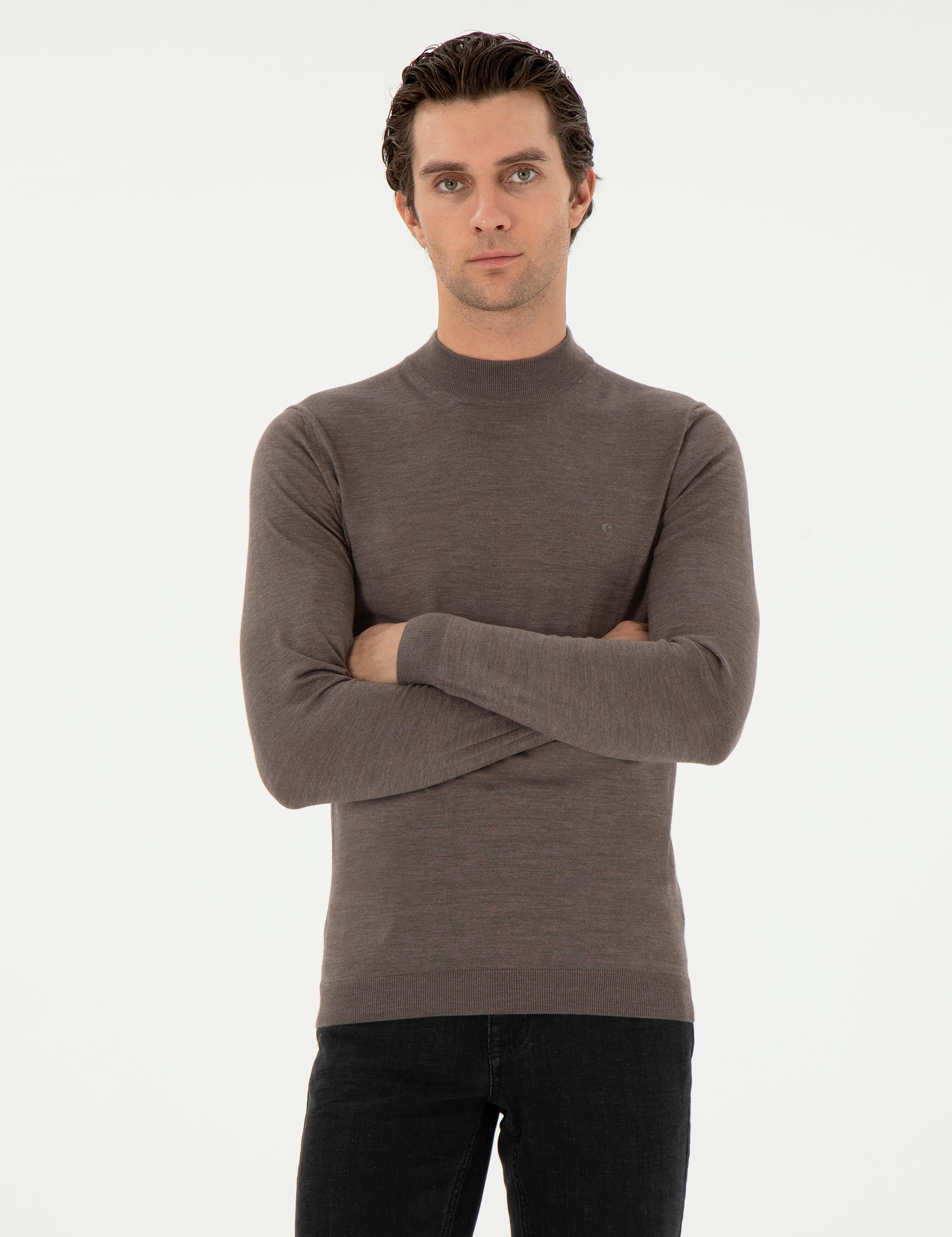 Vizon Slim Fit Kaşmir İpek Karışımlı Çeyrek Balıkçı Yaka Triko Kazak - 50296503033