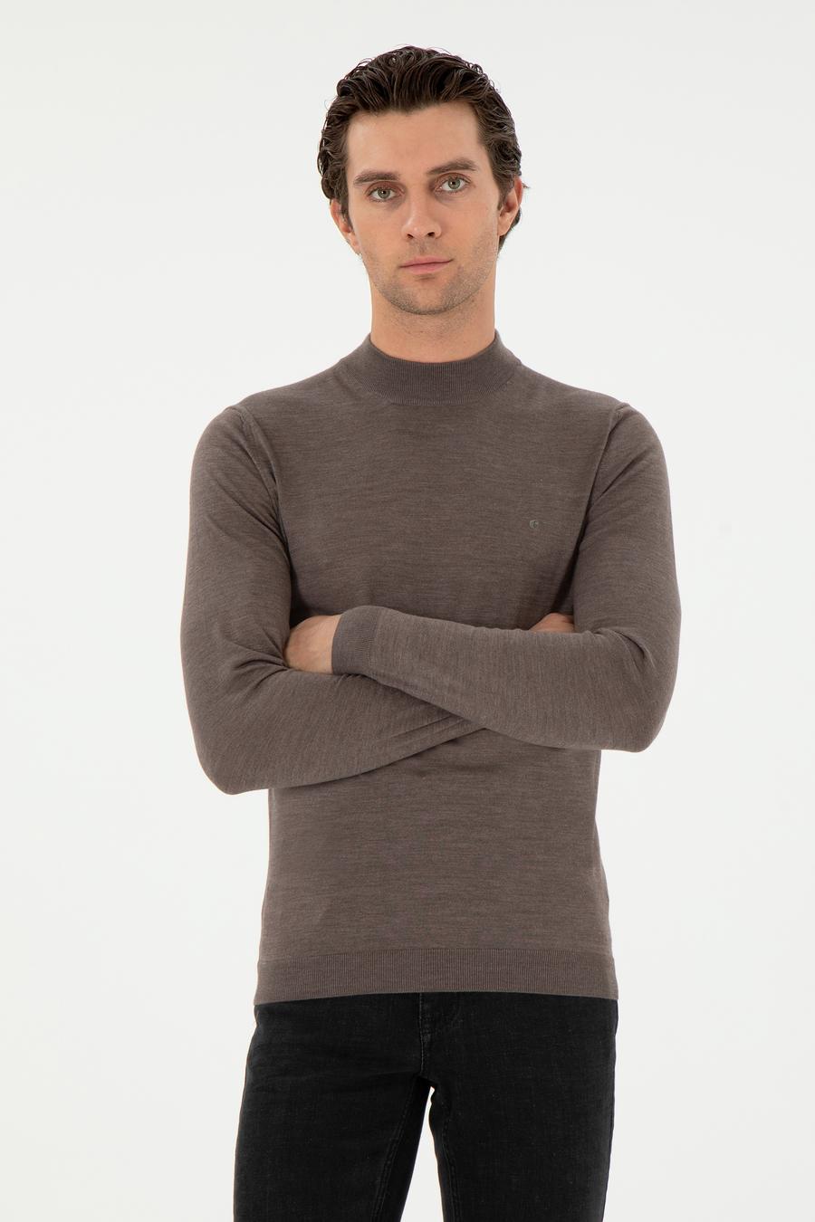 Vizon Slim Fit Kaşmir İpek Karışımlı Çeyrek Balıkçı Yaka Triko Kazak - 50296503033