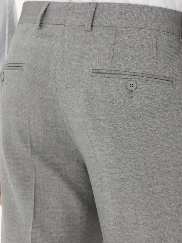 Gri Slim Fit Yün Klasik Pantolon