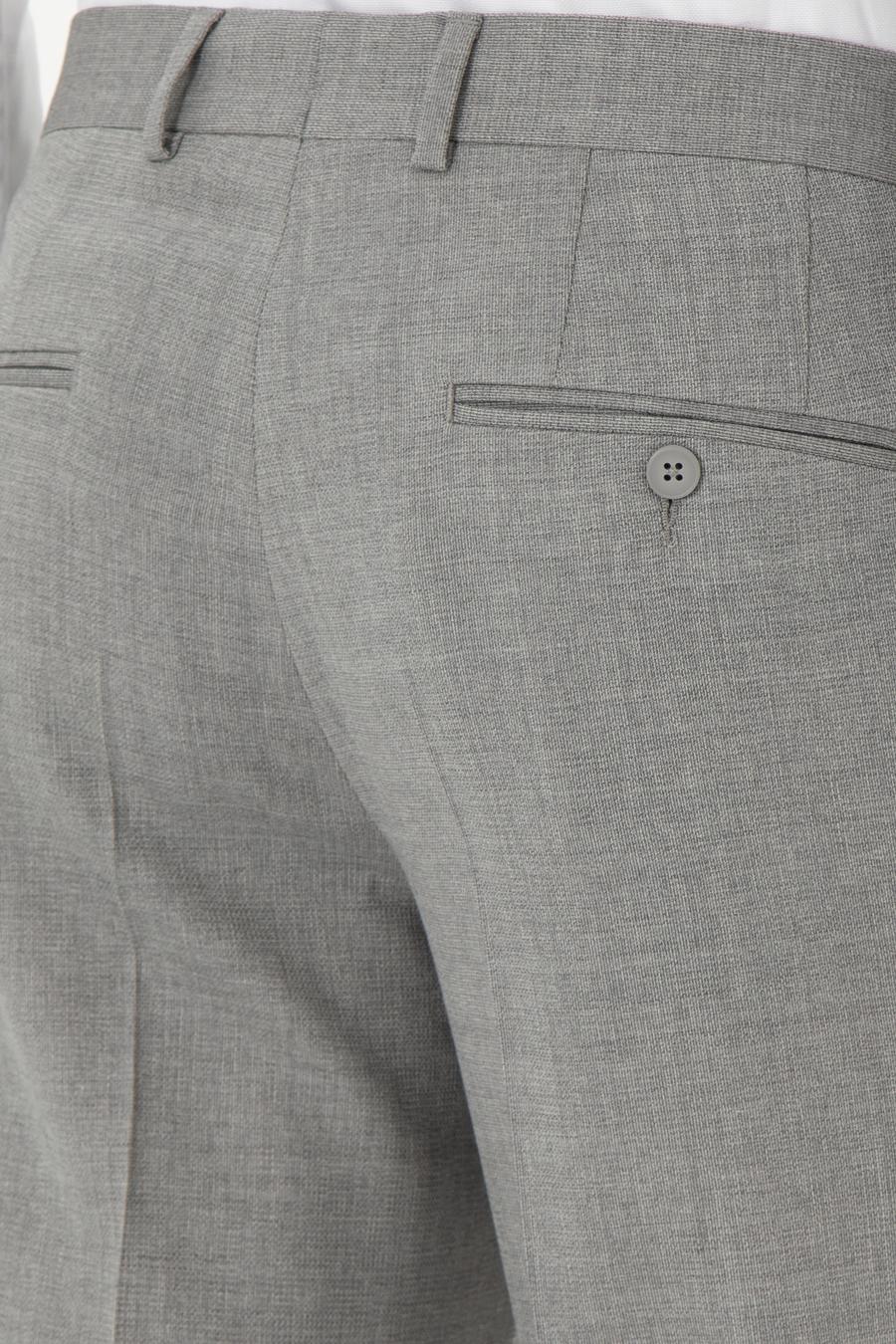 Gri Slim Fit Yün Klasik Pantolon - 50305818004