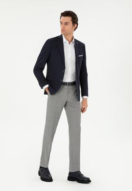 Gri Slim Fit Yün Klasik Pantolon