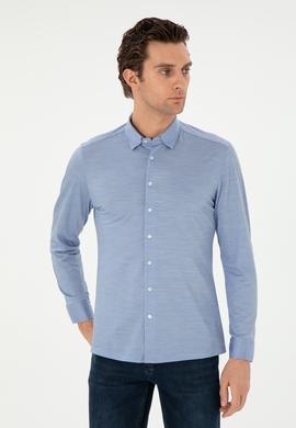 Mavi Slim Fit Uzun Kollu Gömlek