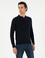 Lacivert Slim Fit Yün Karışımlı Polo Yaka Basic Triko Kazak