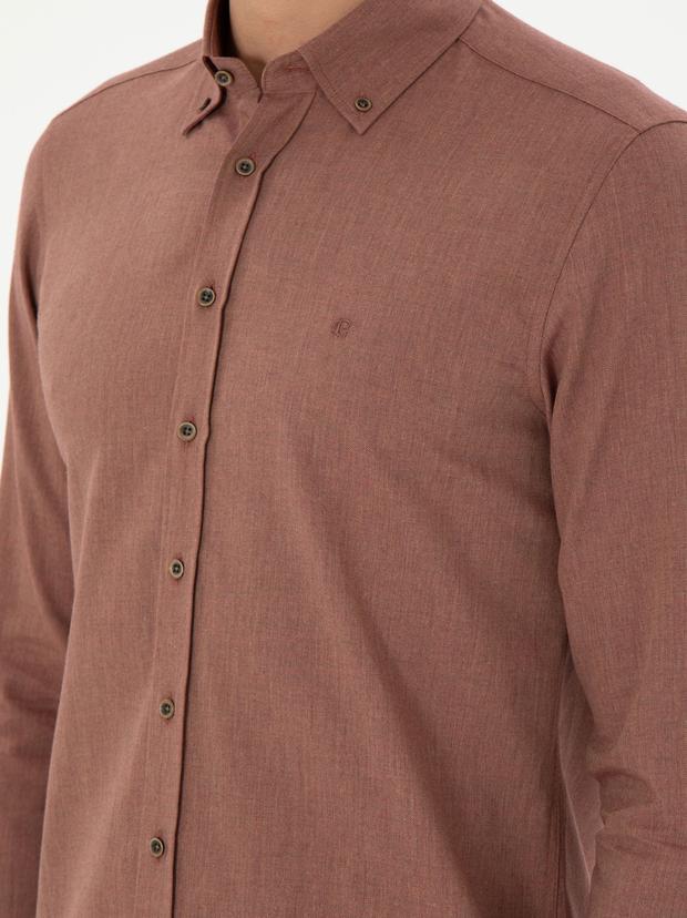 Kiremit Slim Fit Uzun Kollu Gömlek