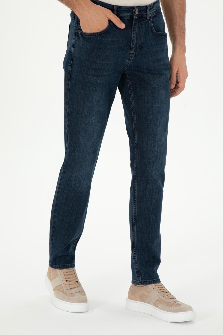 Lacivert Slim Fit Pamuk Karışımlı Jean Pantolon - 50309095062