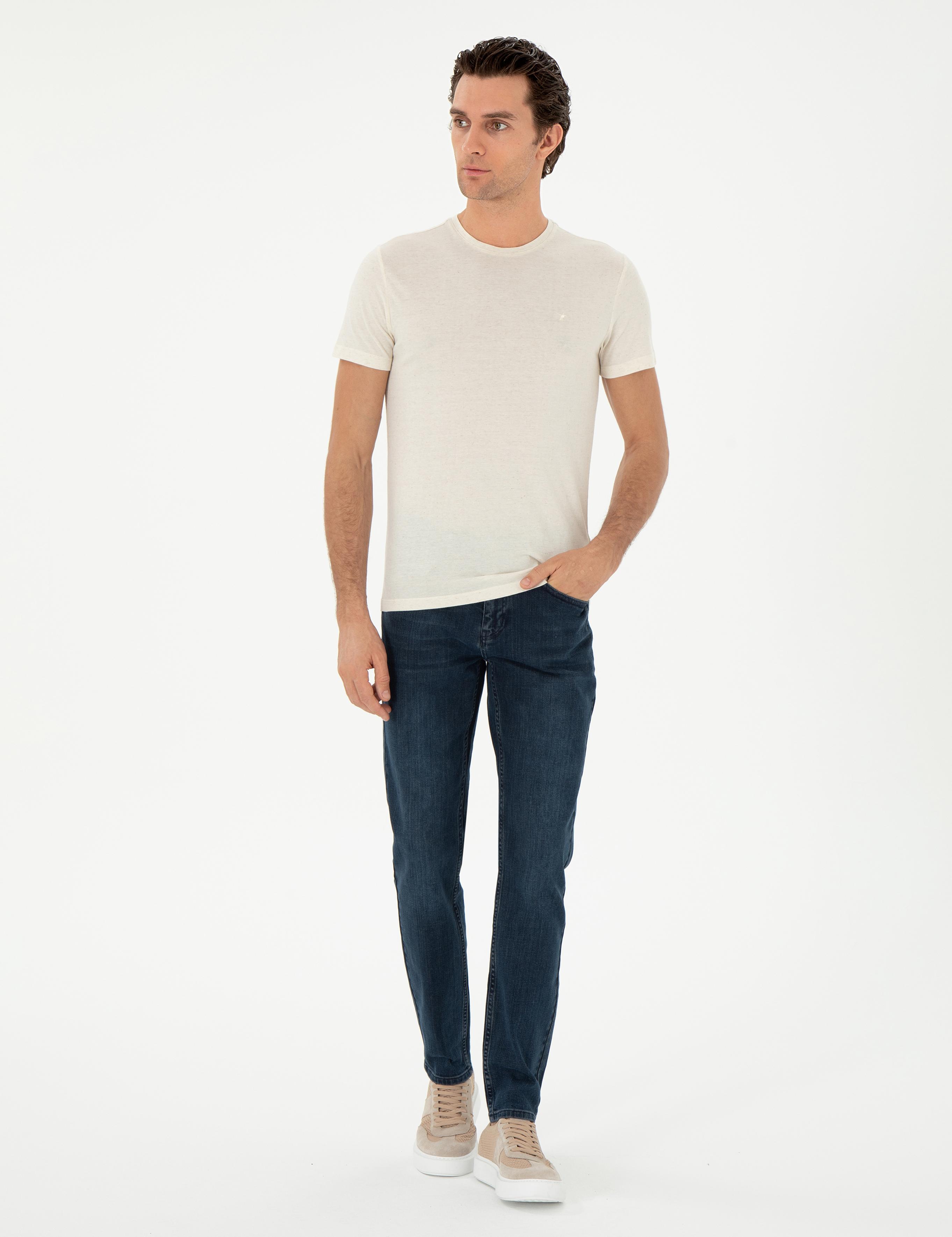 Lacivert Slim Fit Pamuk Karışımlı Jean Pantolon - 50309095062