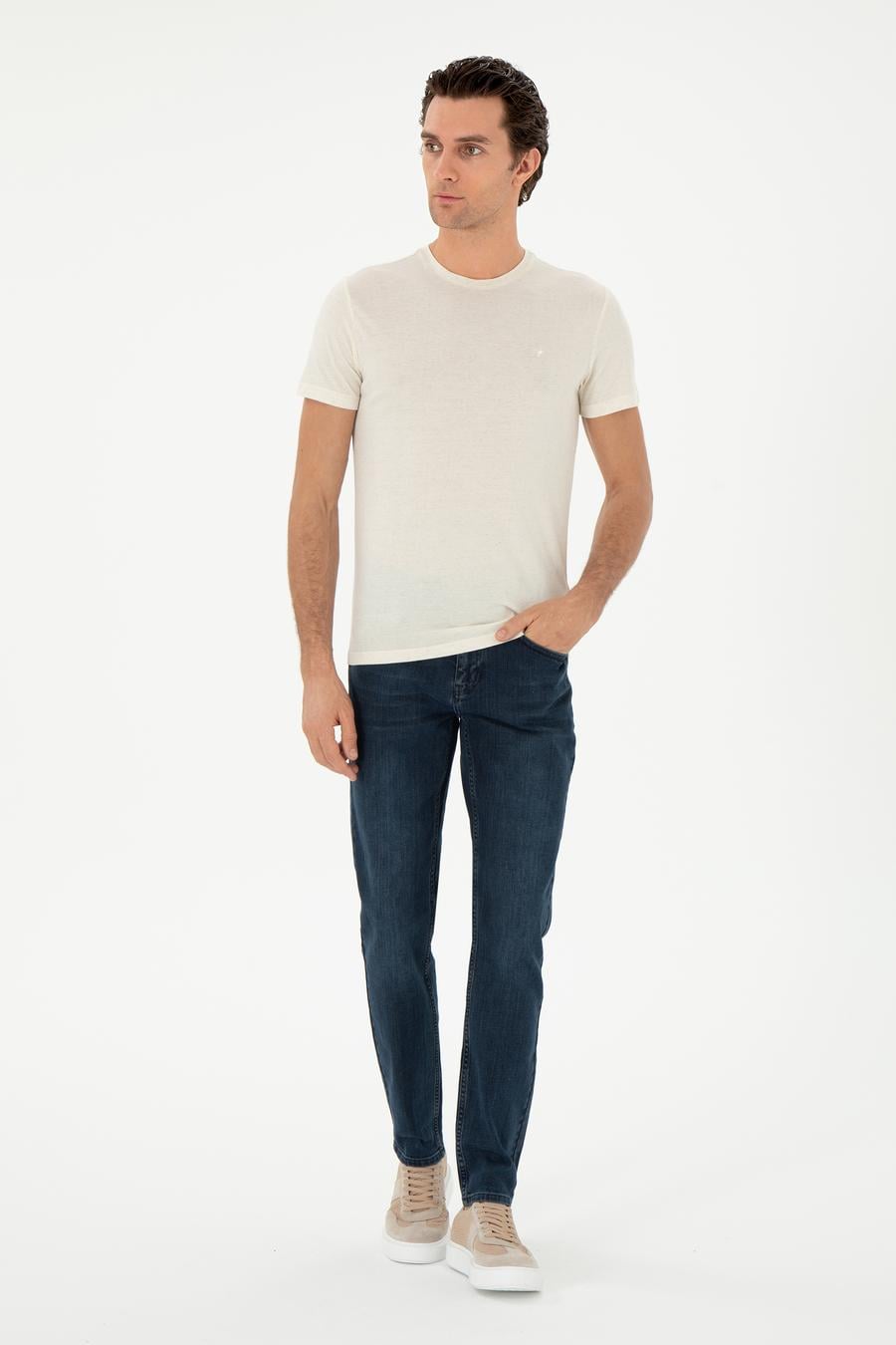 Lacivert Slim Fit Pamuk Karışımlı Jean Pantolon - 50309095062
