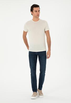 Lacivert Slim Fit Pamuk Karışımlı Jean Pantolon