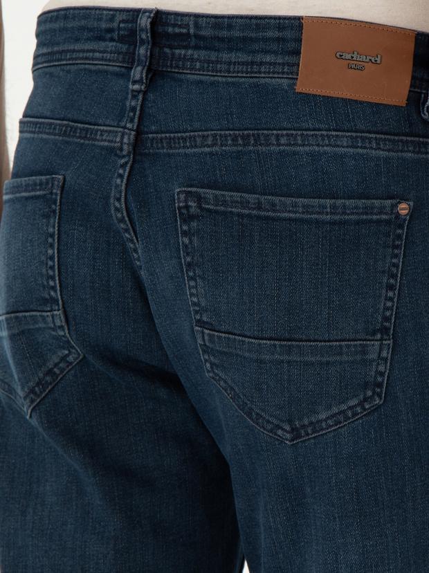 Lacivert Slim Fit Pamuk Karışımlı Jean Pantolon