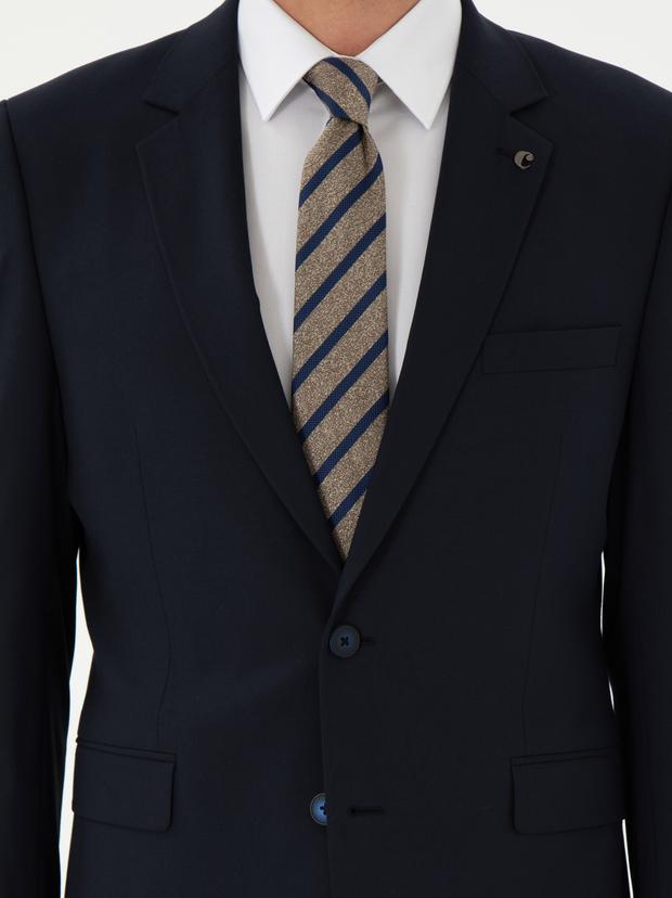 Koyu Lacivert Slim Fit Klasik Takım Elbise