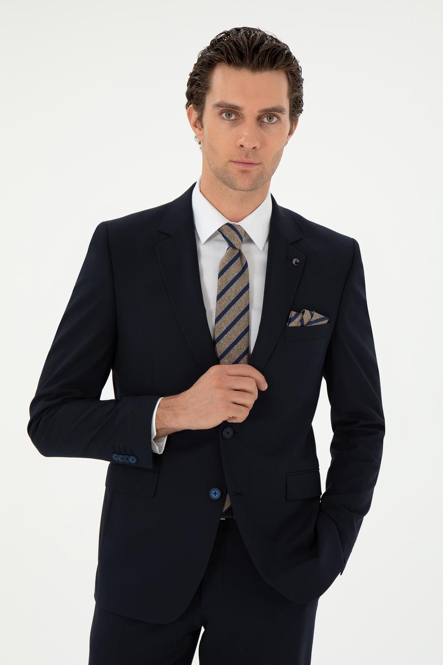 Koyu Lacivert Slim Fit Klasik Takım Elbise - 50310167104