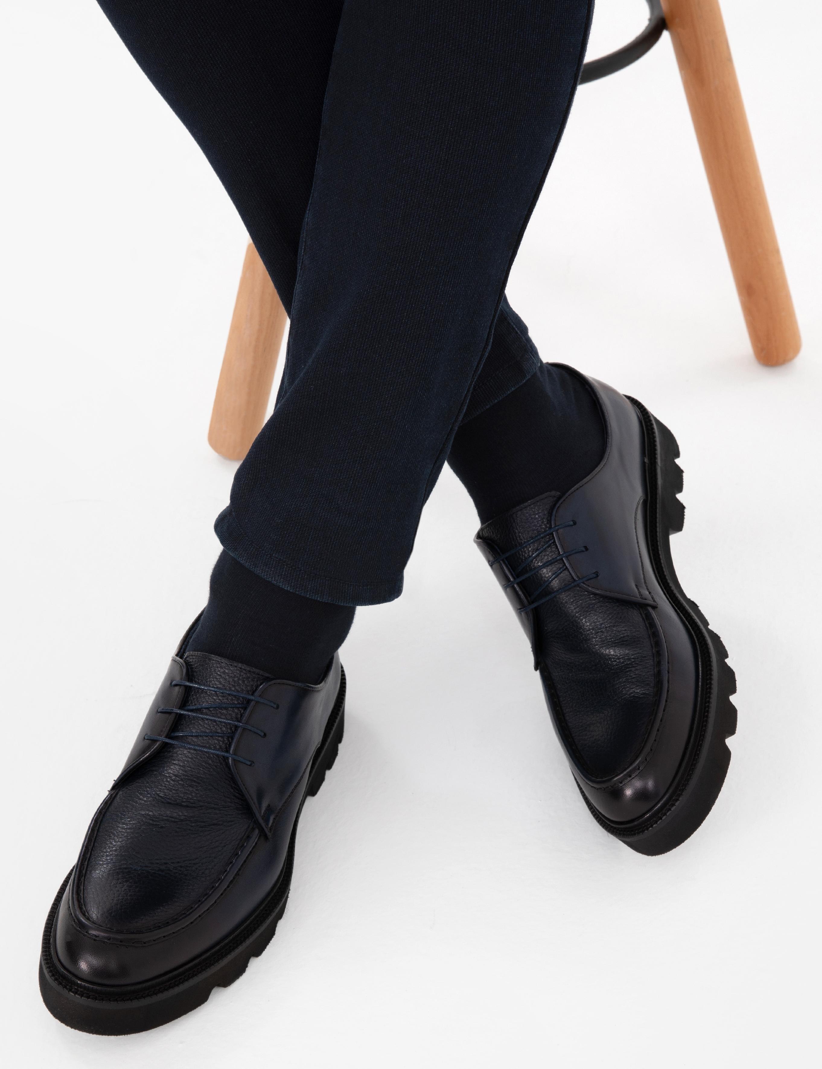 Lacivert Eva Taban %100 Deri Smart Casual Ayakkabı - 50295678013