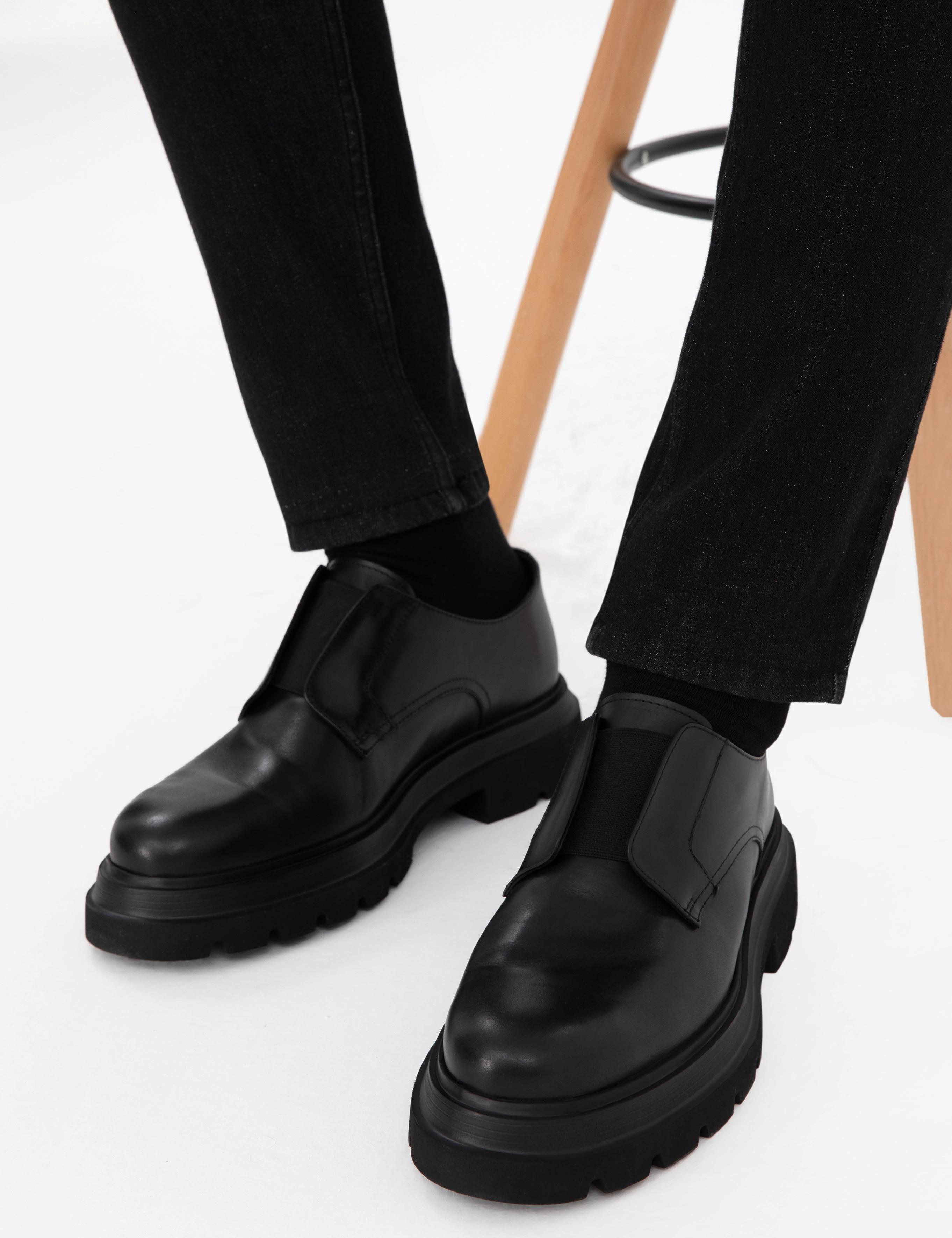 Siyah Eva Taban %100 Deri Smart Casual Ayakkabı - 50296198005