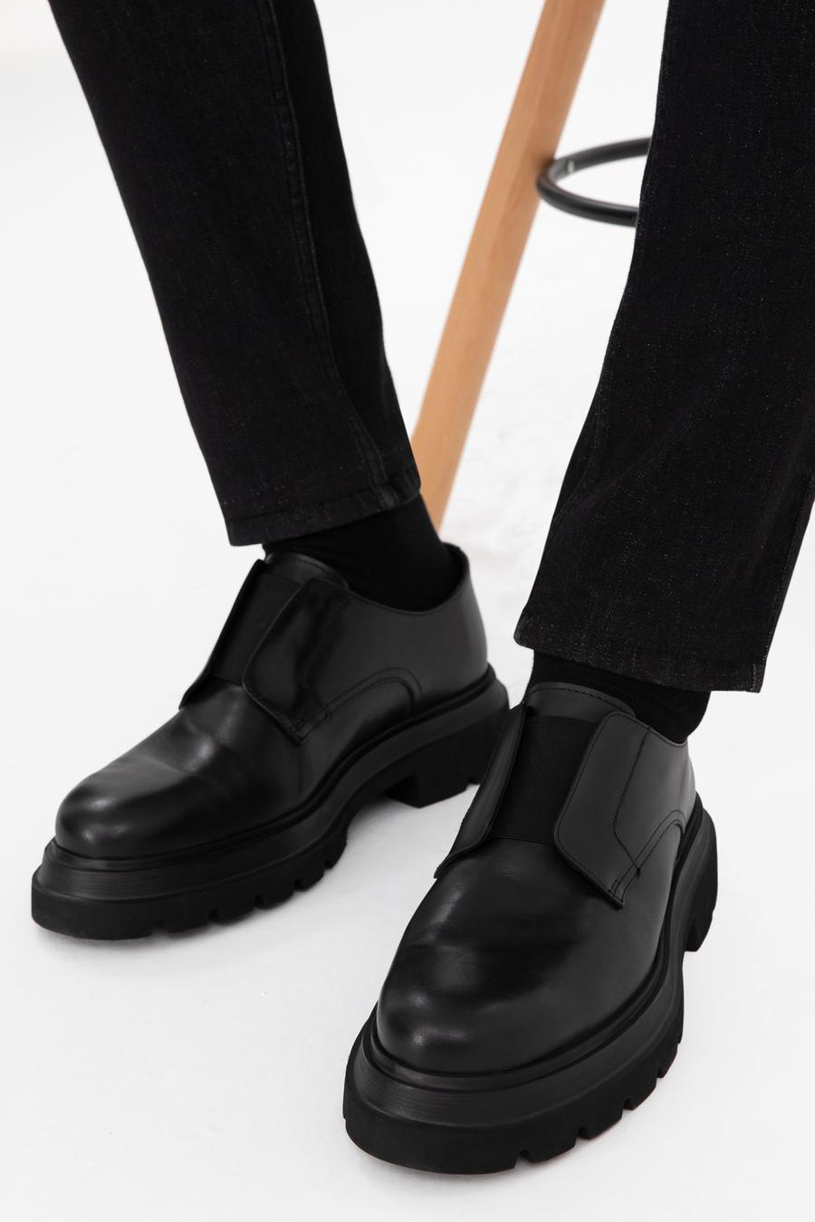 Siyah Eva Taban %100 Deri Smart Casual Ayakkabı - 50296198005