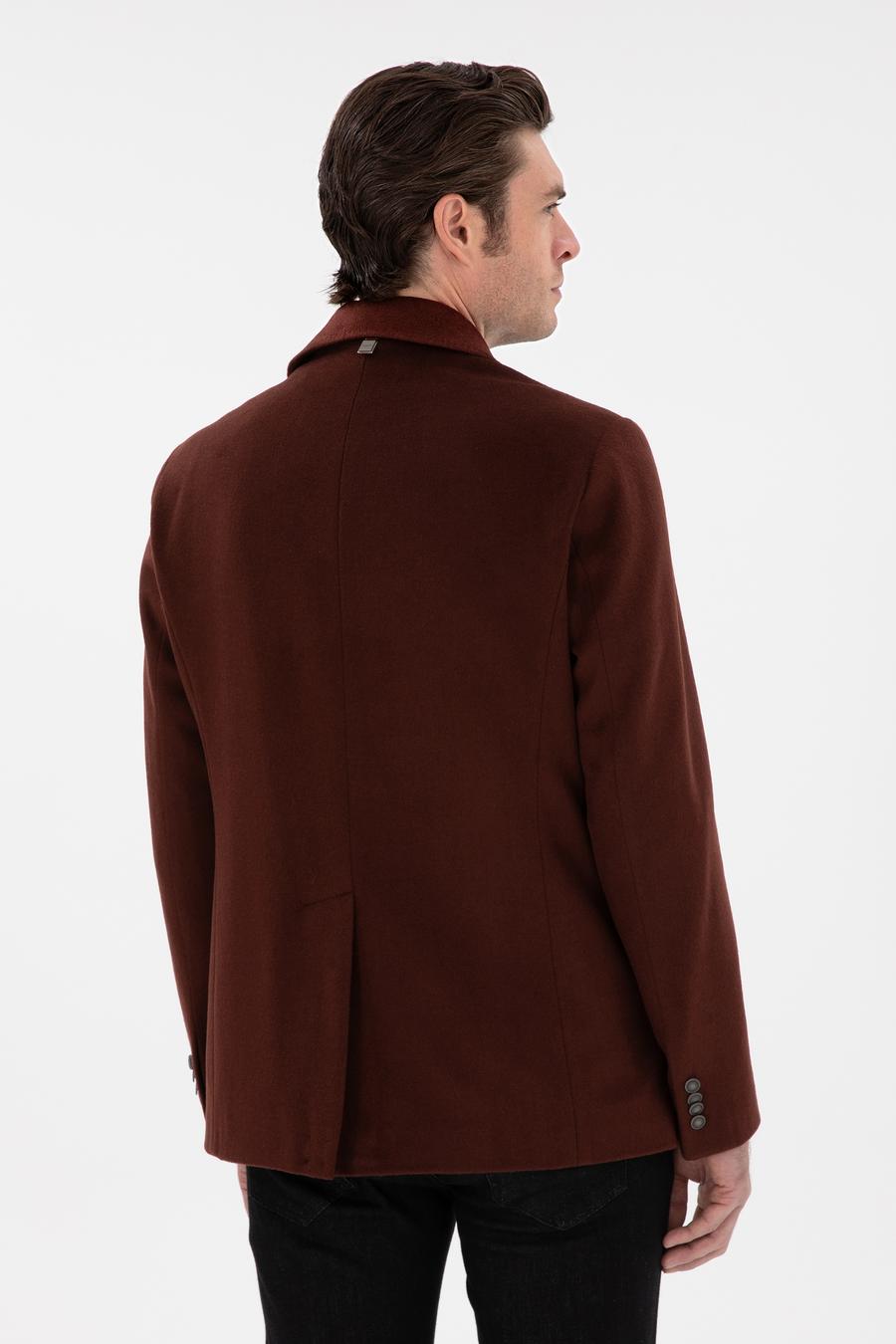 Pas Slim Fit Yün Karışımlı Kaşe Kaban - 50293483028
