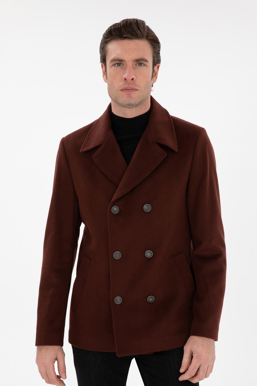 Pas Slim Fit Yün Karışımlı Kaşe Kaban - 50293483028