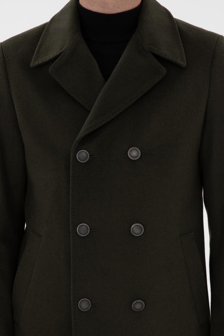 Haki Slim Fit Kaşe Kaban - 50293483006