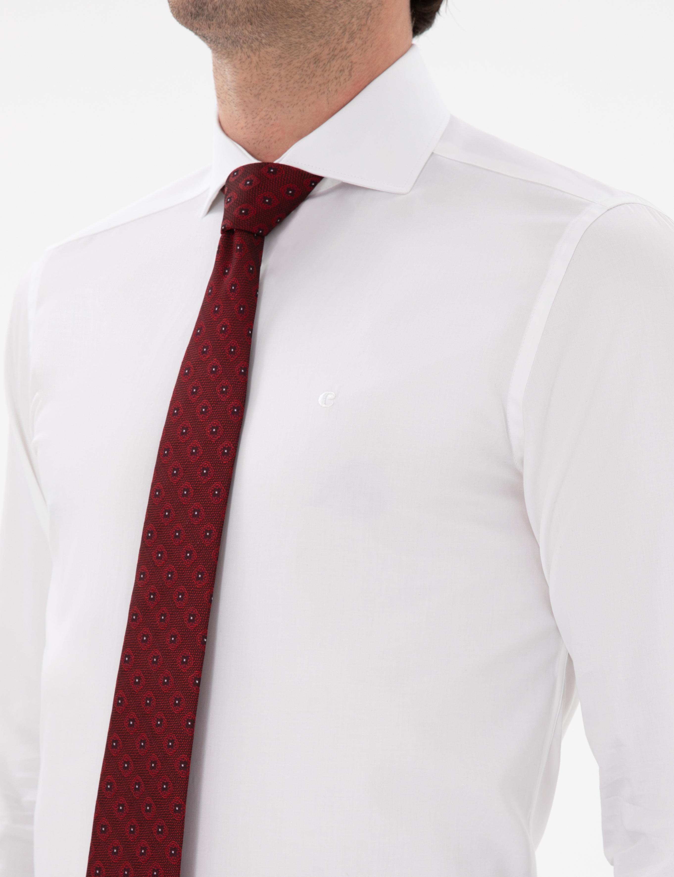 Beyaz Slim Fit İtalyan Yaka Klasik Gömlek - 50305851024