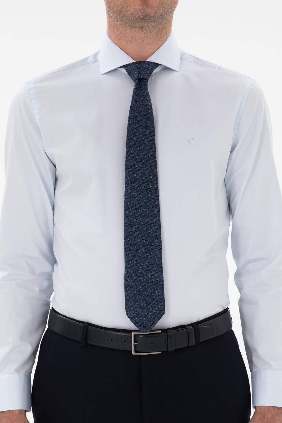 Açık Mavi Slim Fit İtalyan Yaka Klasik Gömlek - 50305851013