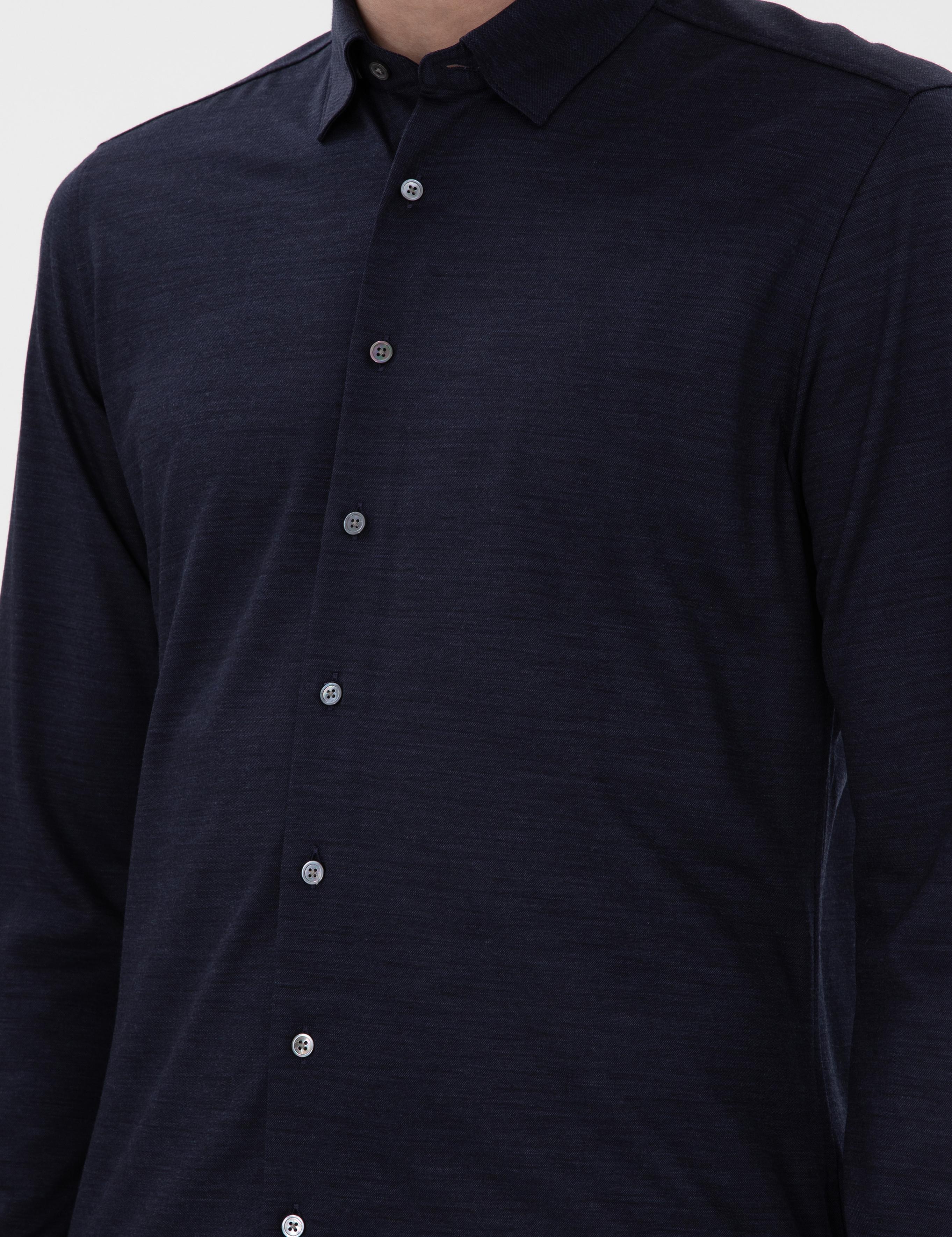 Lacivert Slim Fit Uzun Kollu Gömlek - 50291362039