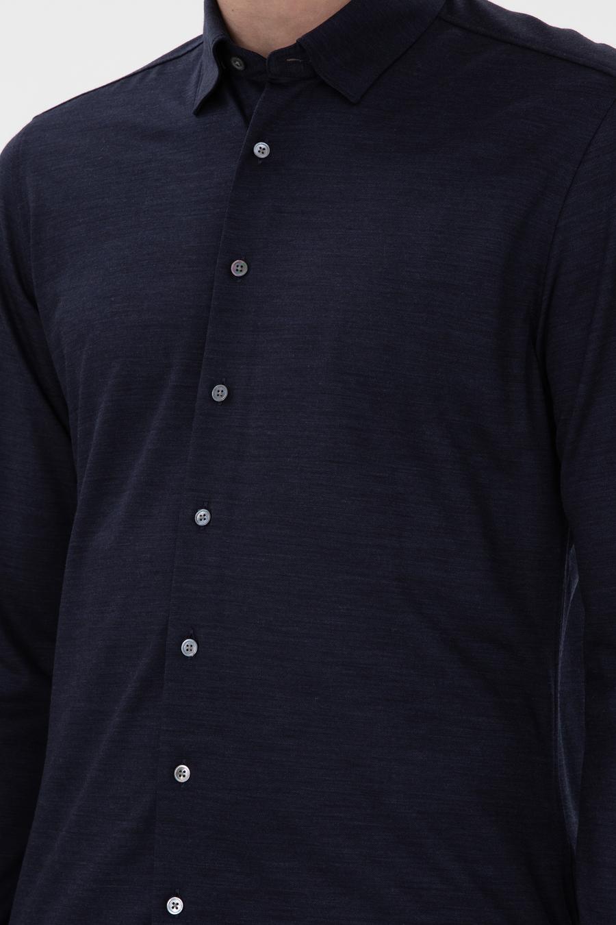 Lacivert Slim Fit Uzun Kollu Gömlek - 50291362039