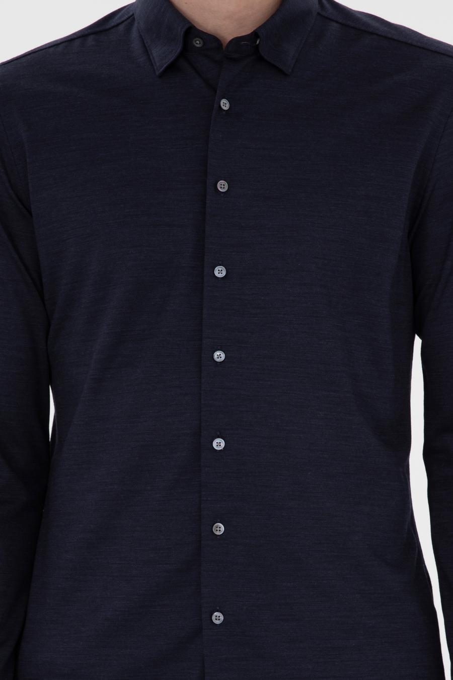 Lacivert Slim Fit Uzun Kollu Gömlek - 50291362039