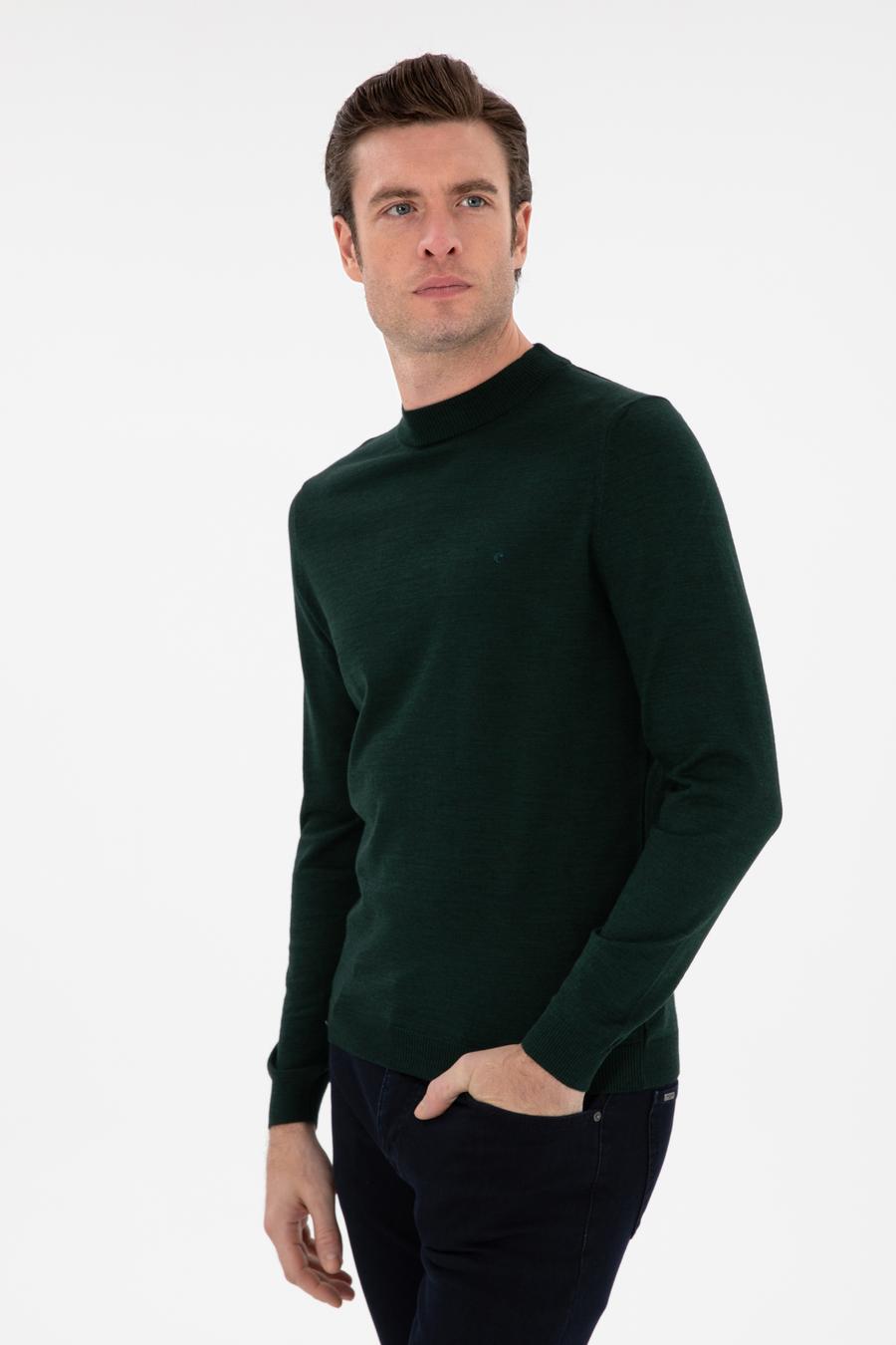 Zümrüt Slim Fit Yün Karışımlı Çeyrek Balıkçı Yaka Basic Triko Kazak - 50296402103