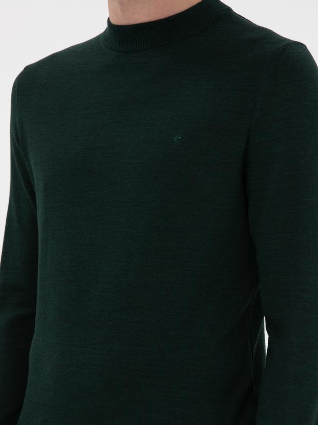 Zümrüt Slim Fit Yün Karışımlı Çeyrek Balıkçı Yaka Basic Triko Kazak