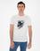 Beyaz Slim Fit Bisiklet Yaka Desenli T-shirt