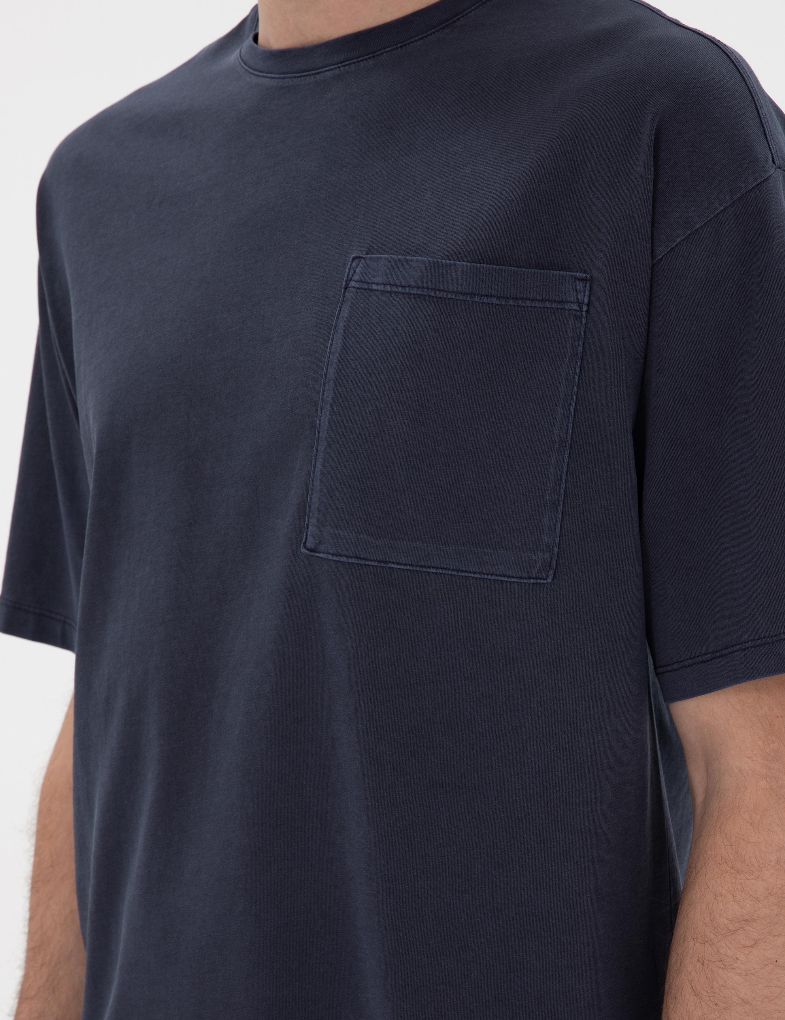 Lacivert Oversize Bisiklet Yaka T-shirt - 50305458017