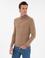 Camel Slim Fit Yün Karışımlı Yarım Balıkçı Yaka Basic Triko Kazak